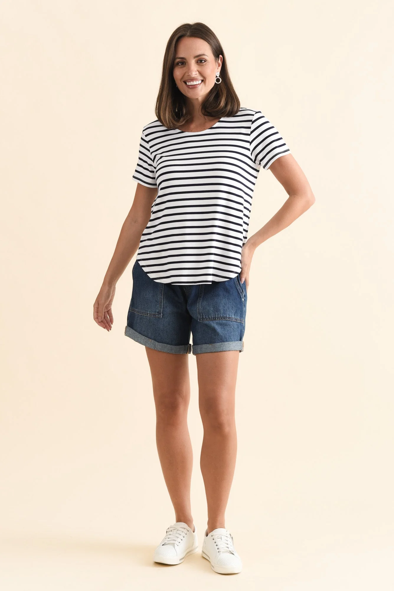 Janis Navy Stripe Bamboo Tee - Image 6