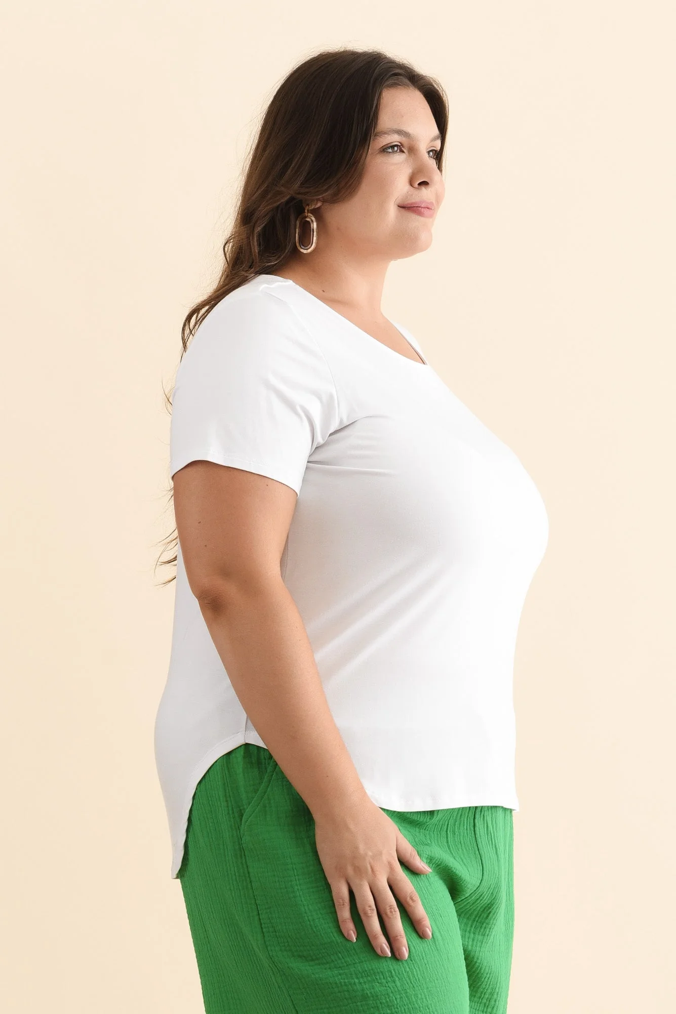 Janis White Bamboo Tee - Image 14