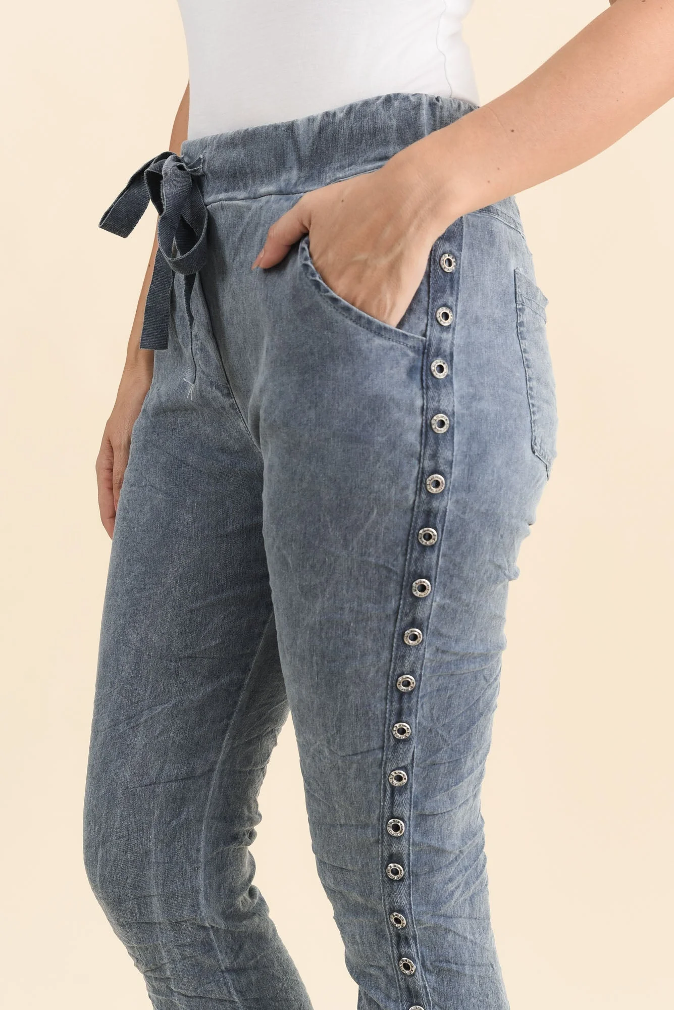 Jaya Blue Drawstring Pants - Image 5