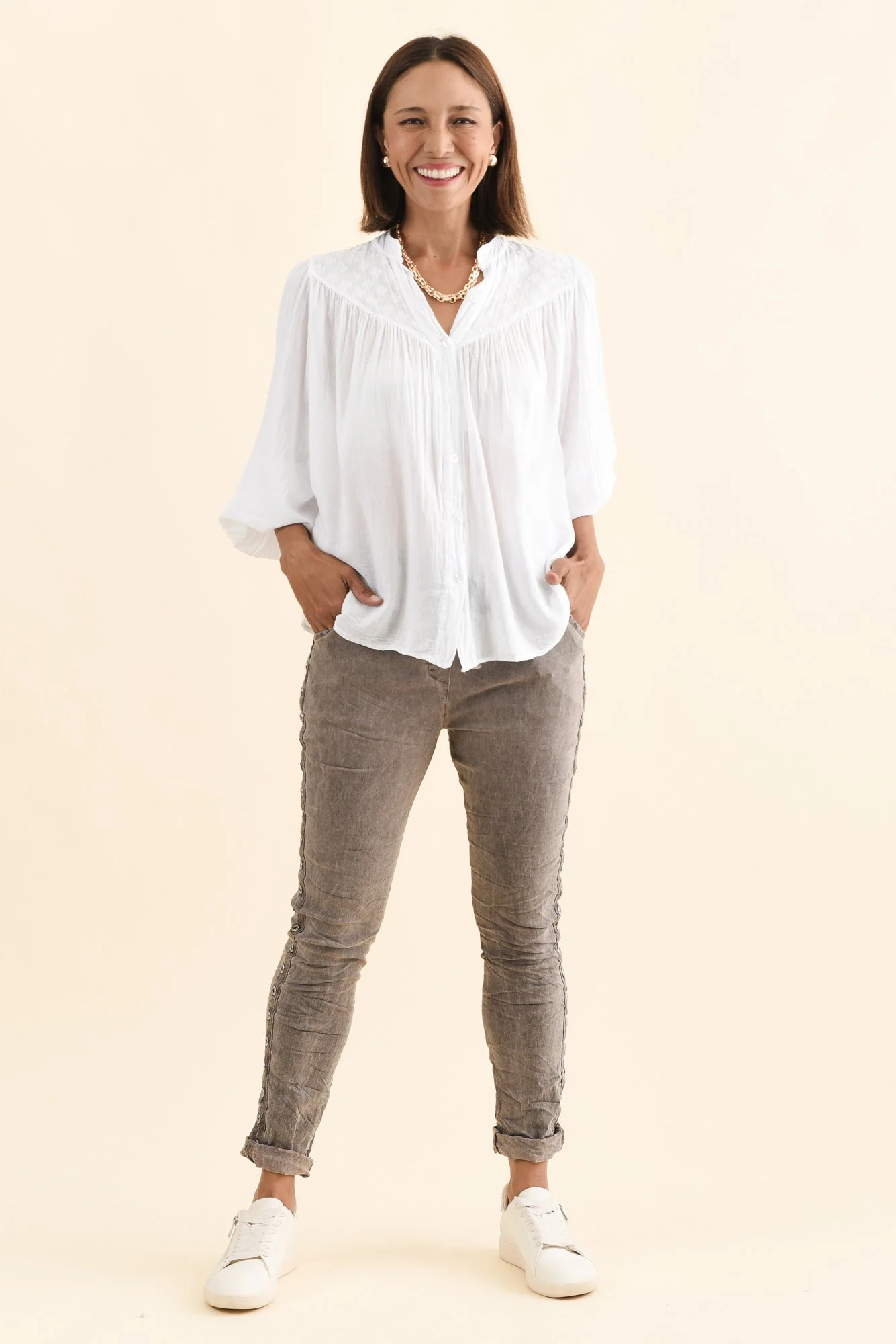 Jaya Mocha Drawstring Pants - Image 7