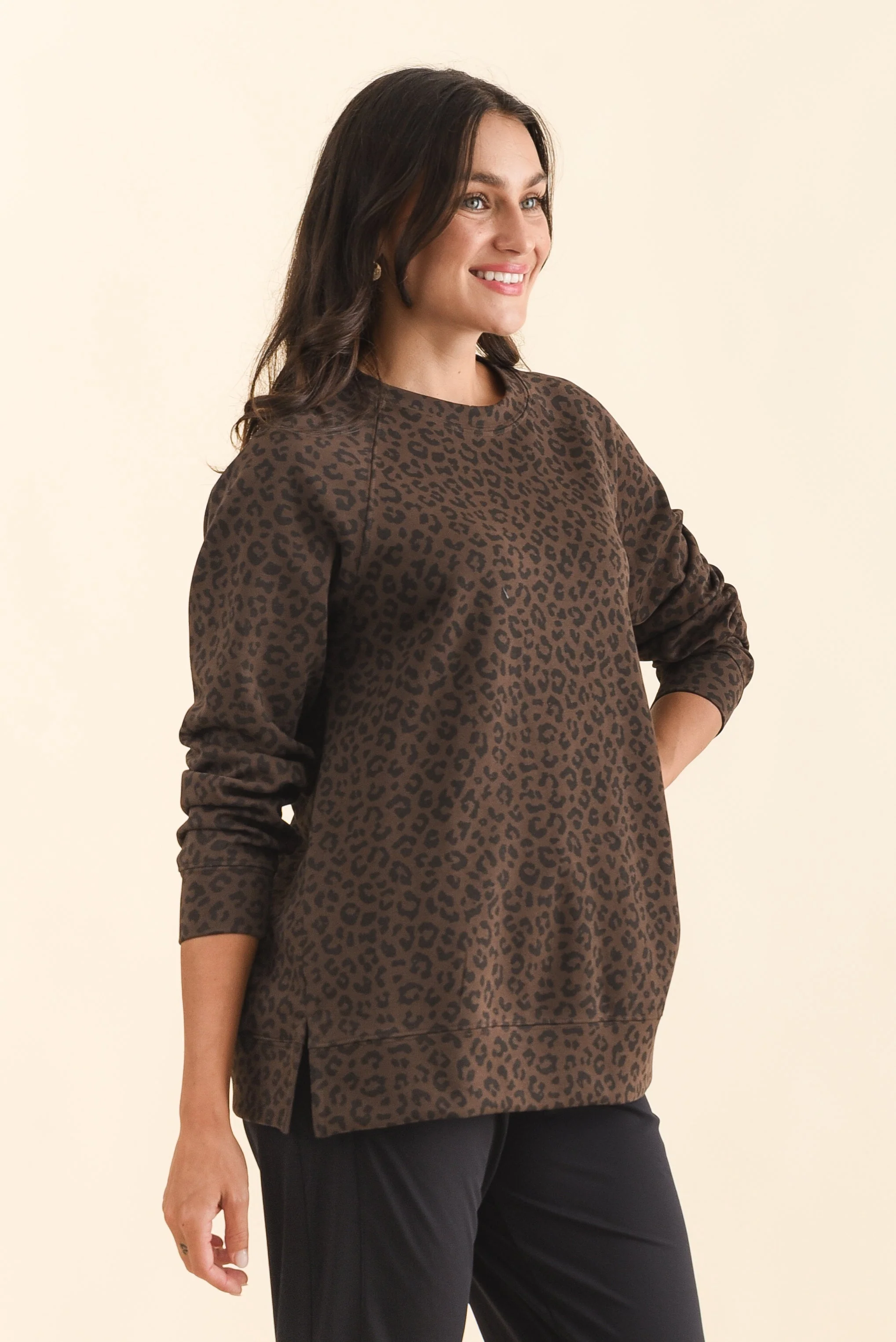 Jayden Brown Leopard Crew Sweatshirt - Image 3