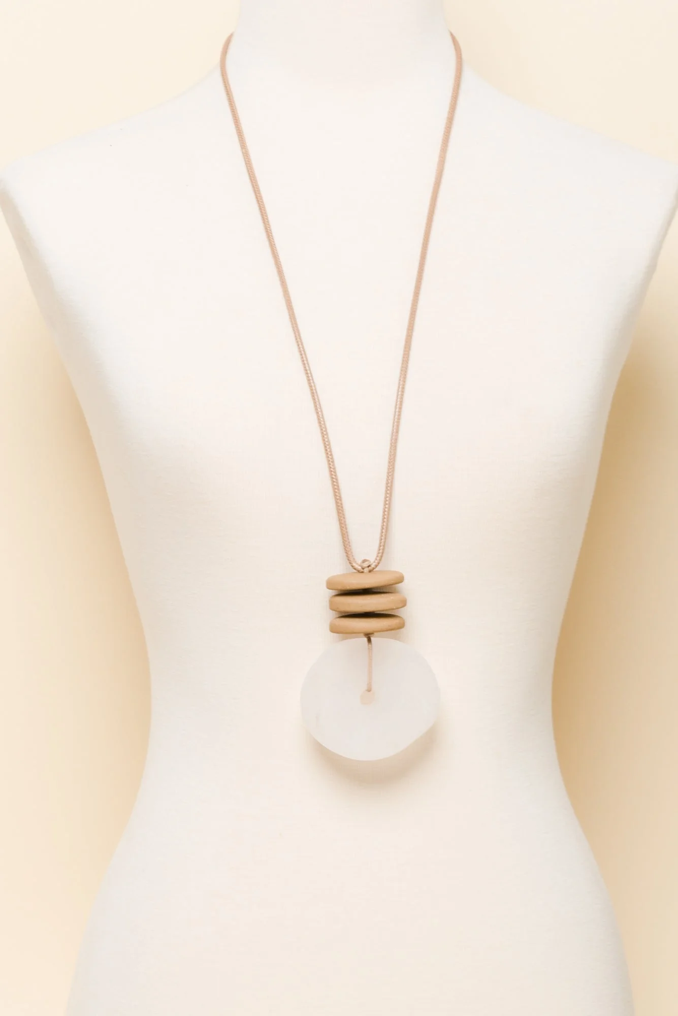 Jean White Resin Pendant Necklace - Image 2