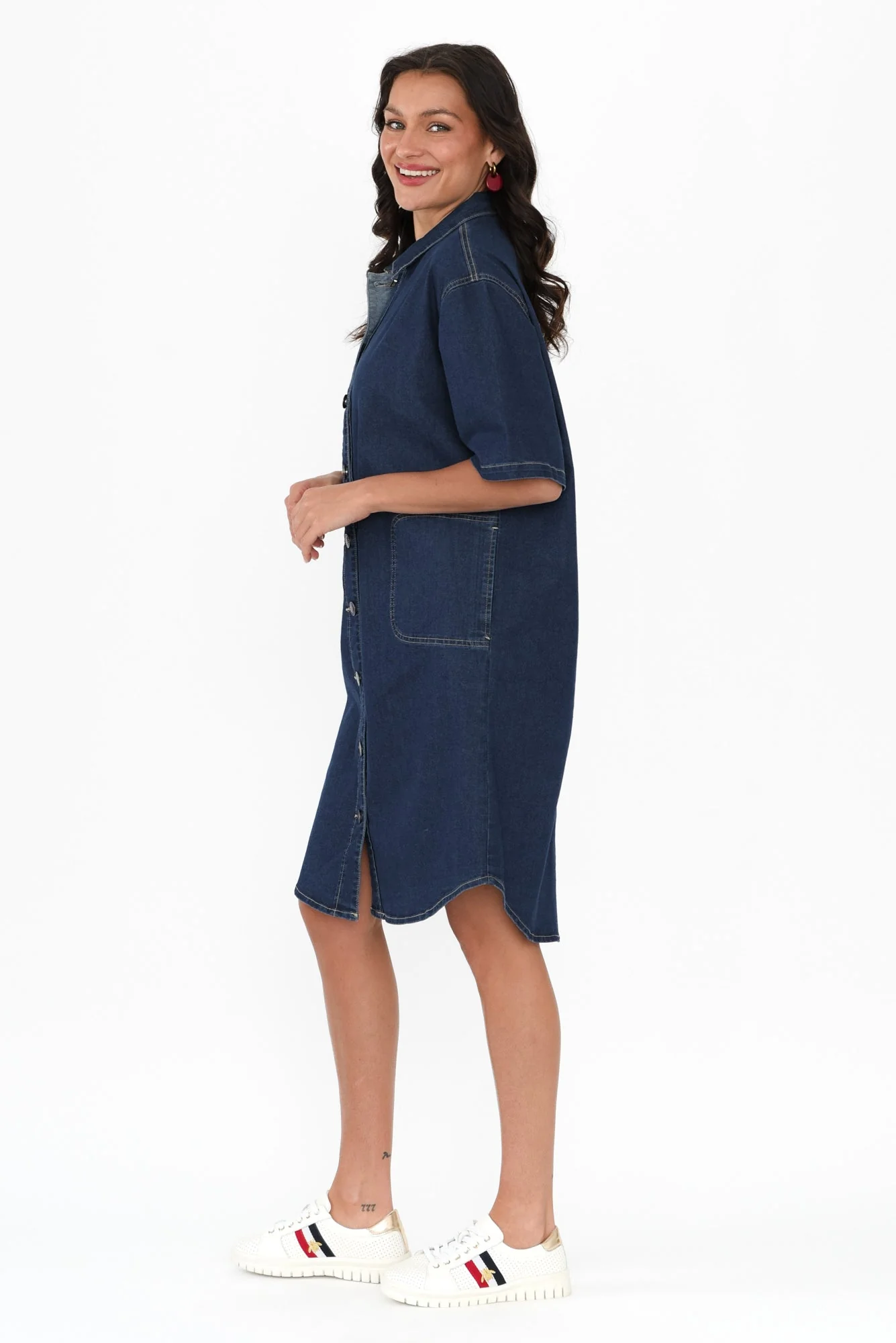 Jenna Blue Denim Shirt Dress - Image 3