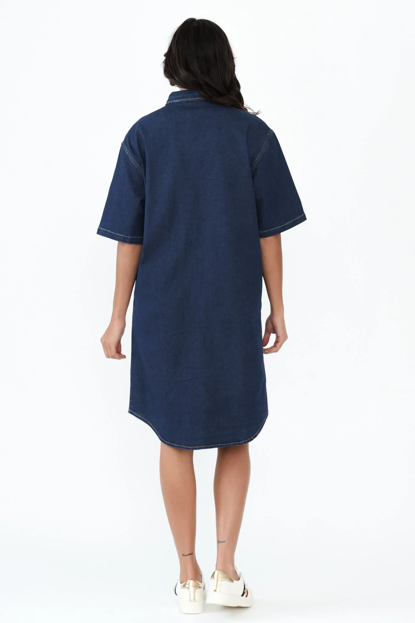 Jenna Blue Denim Shirt Dress - Image 4
