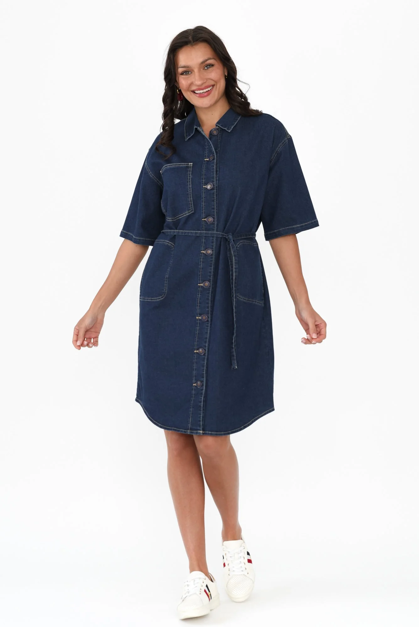 Jenna Blue Denim Shirt Dress - Image 6