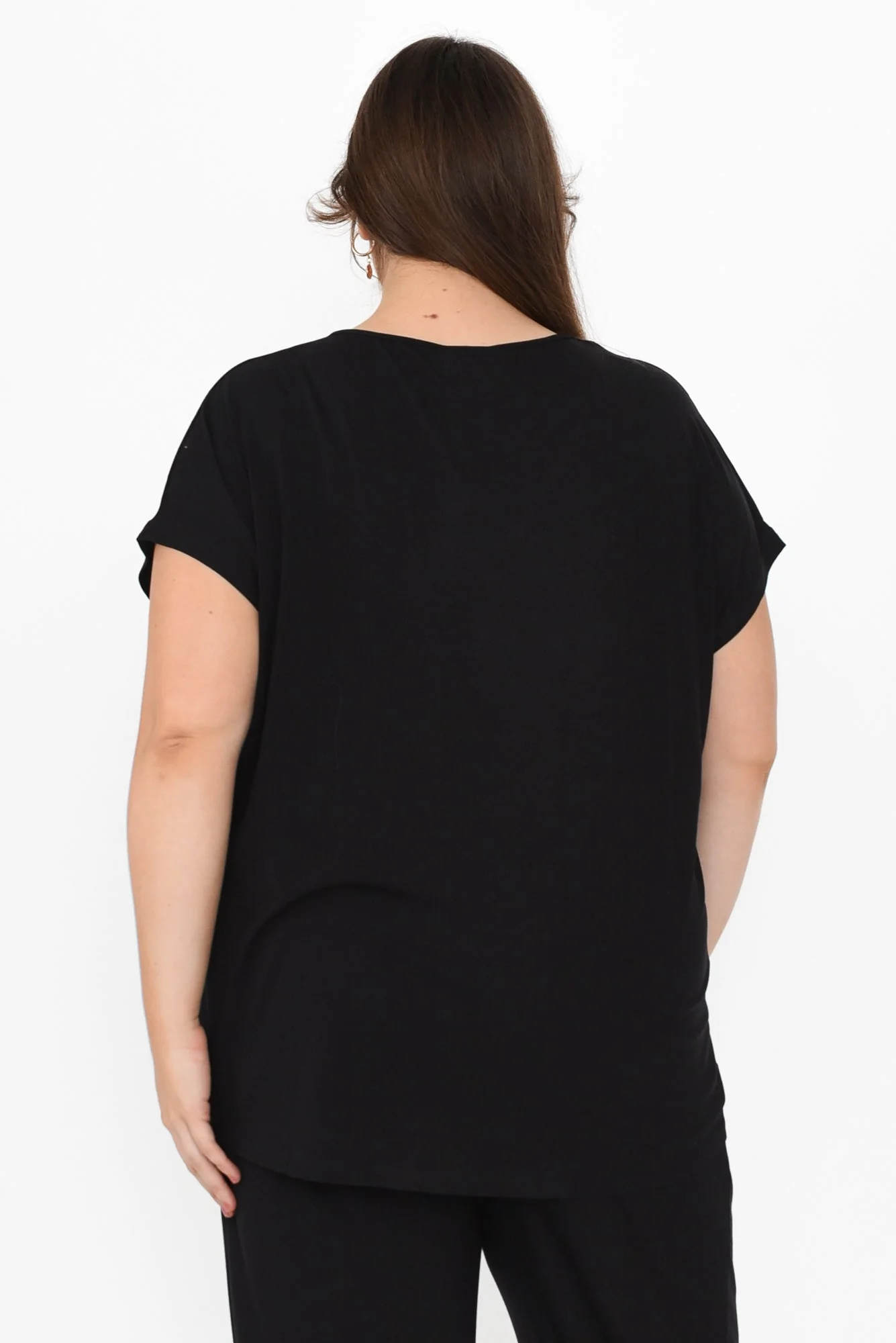 Jenner Black V Neck Tee - Image 11