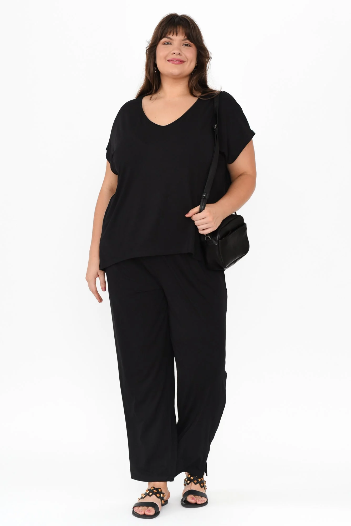 Jenner Black V Neck Tee - Image 12