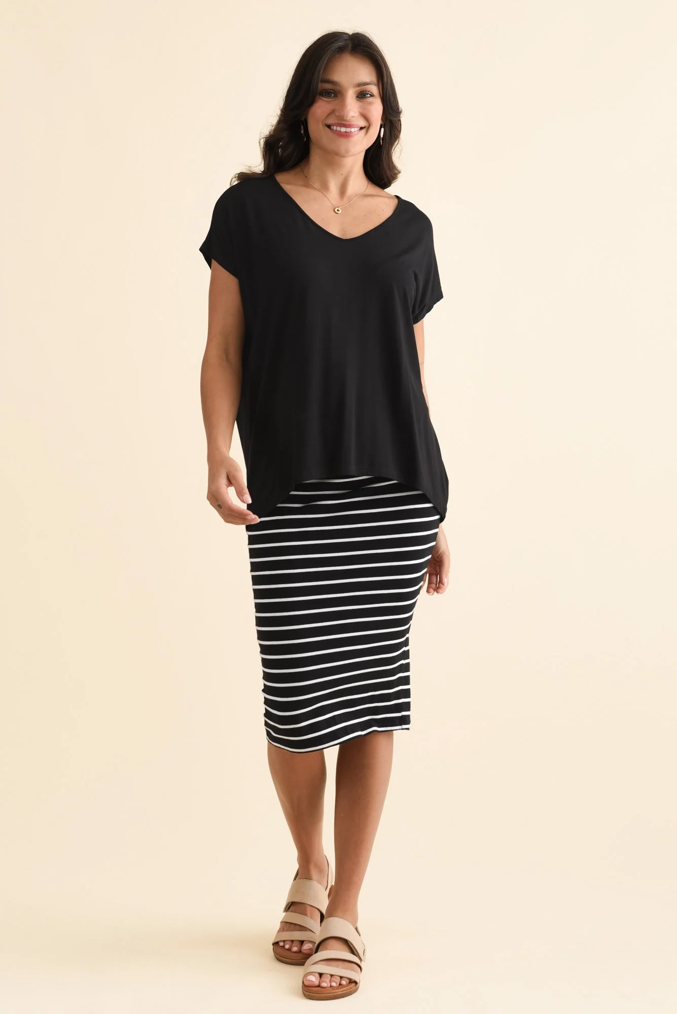 Jenner Black V Neck Tee - Image 3