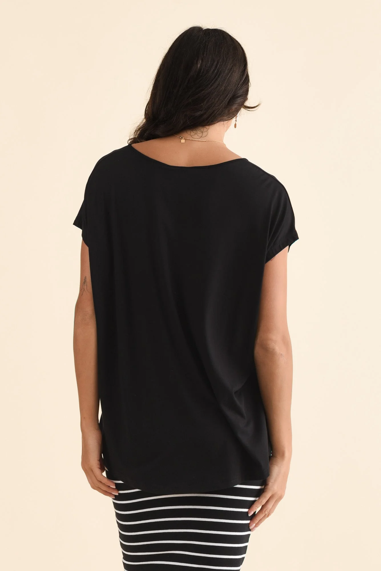 Jenner Black V Neck Tee - Image 5