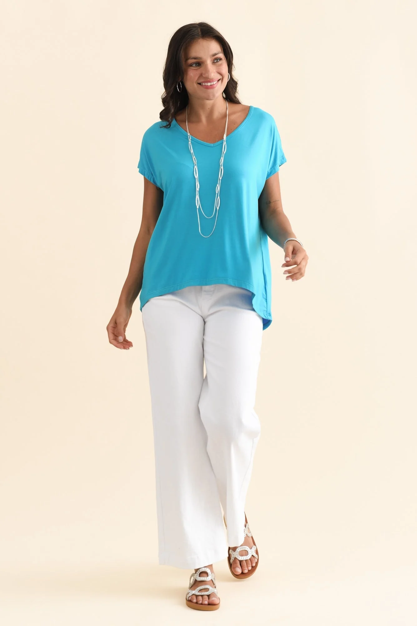 Jenner Blue V Neck Tee - Image 6