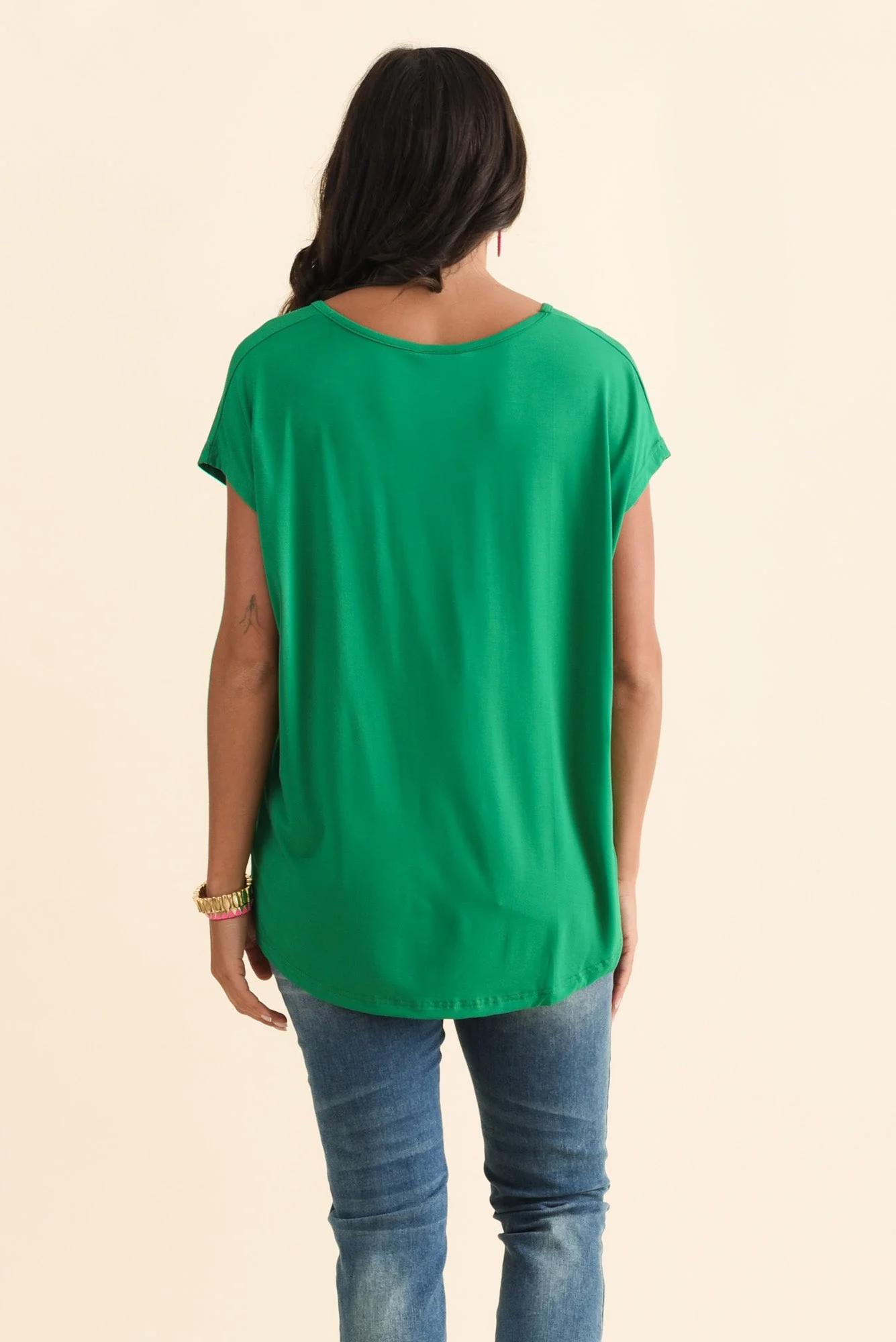 Jenner Green V Neck Tee - Image 4