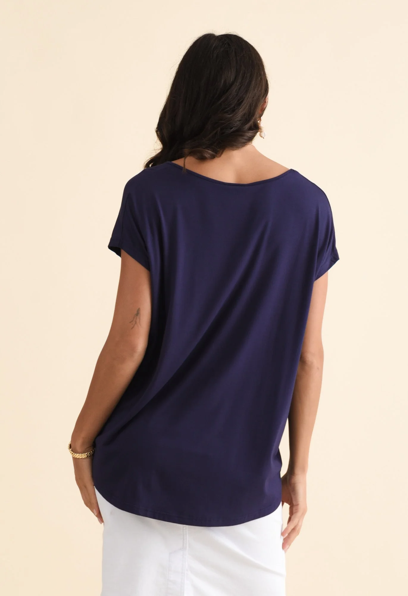 Jenner Navy V Neck Tee - Image 4