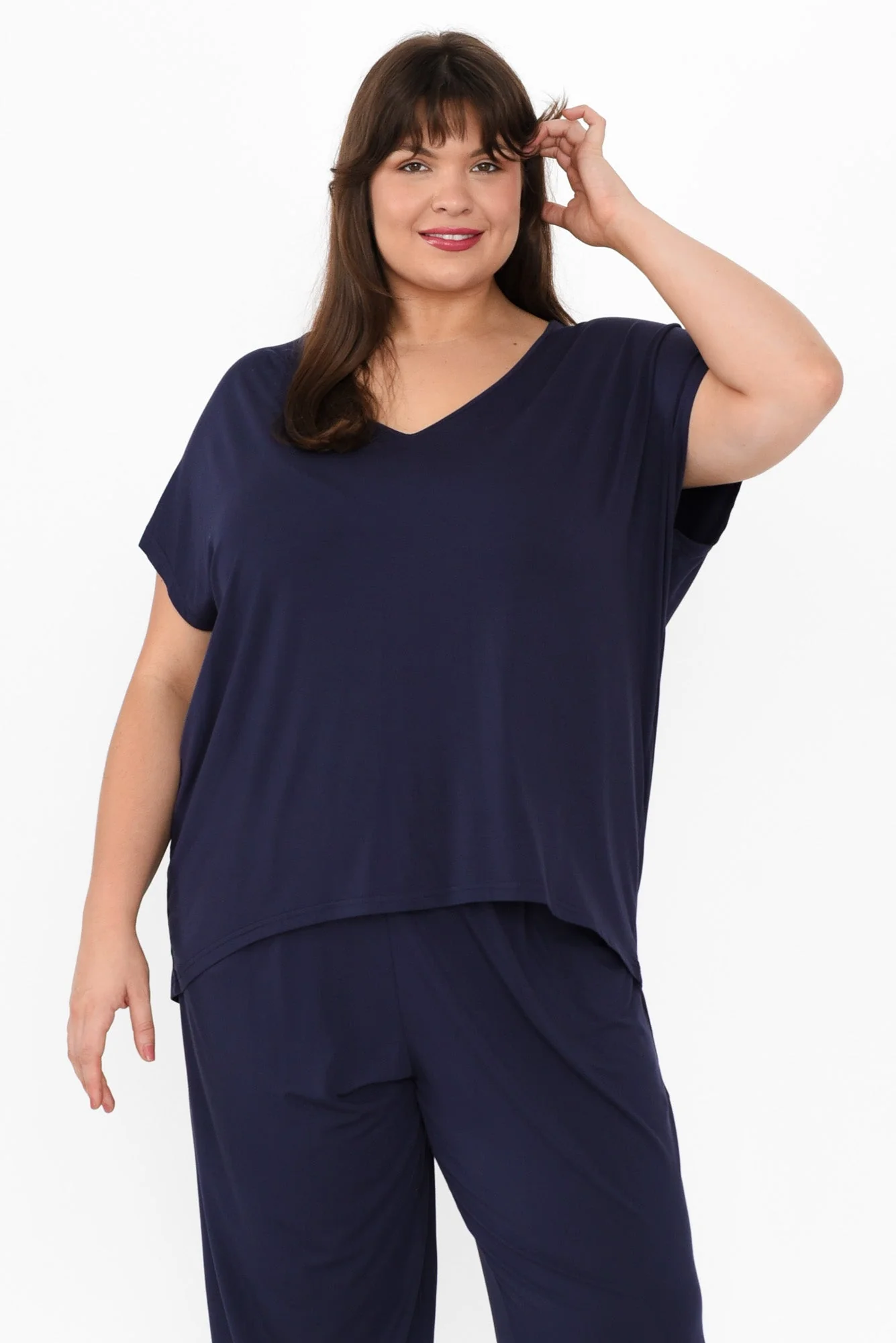 Jenner Navy V Neck Tee - Image 8