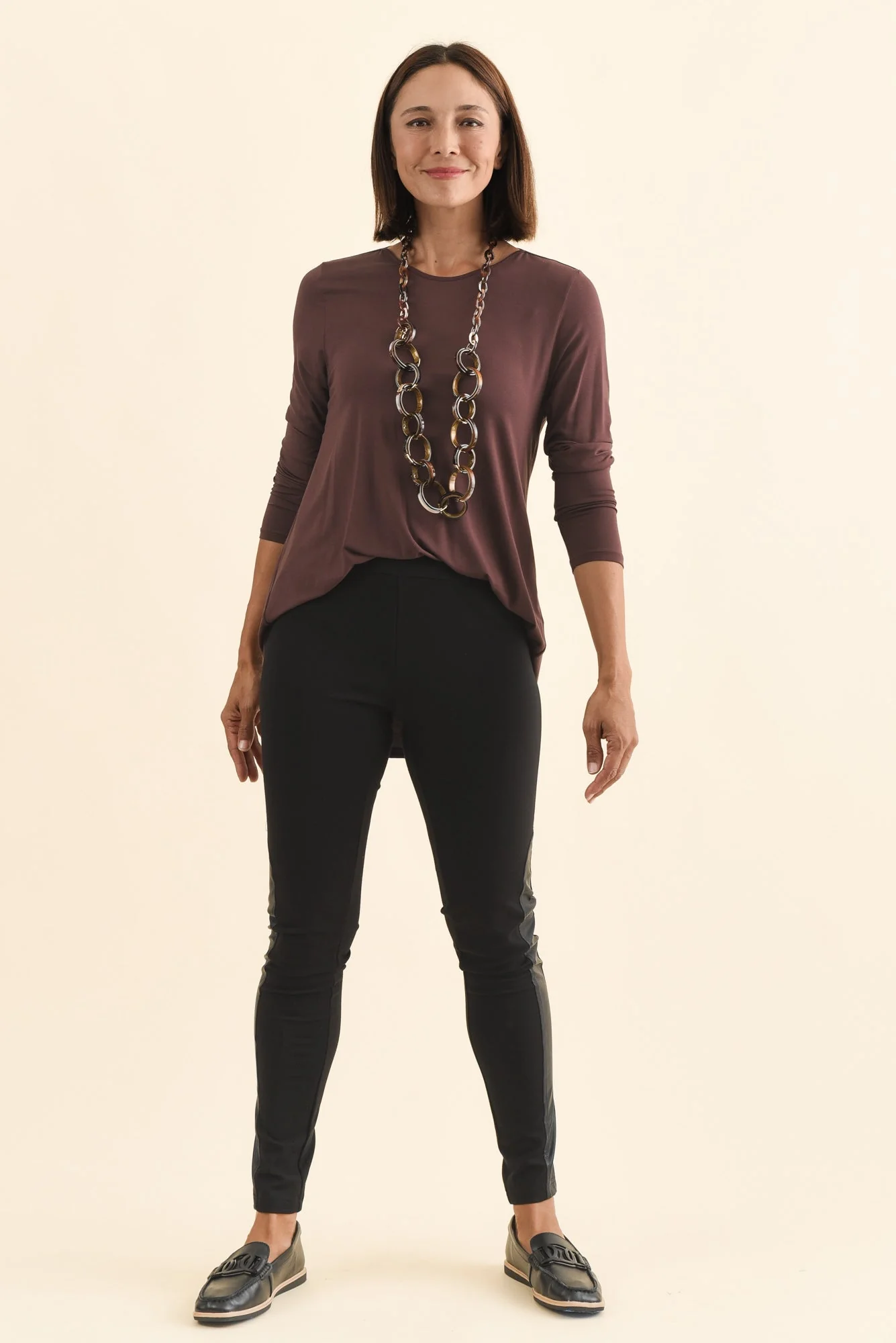 Jesse Black Trim Stretch Leggings - Image 2