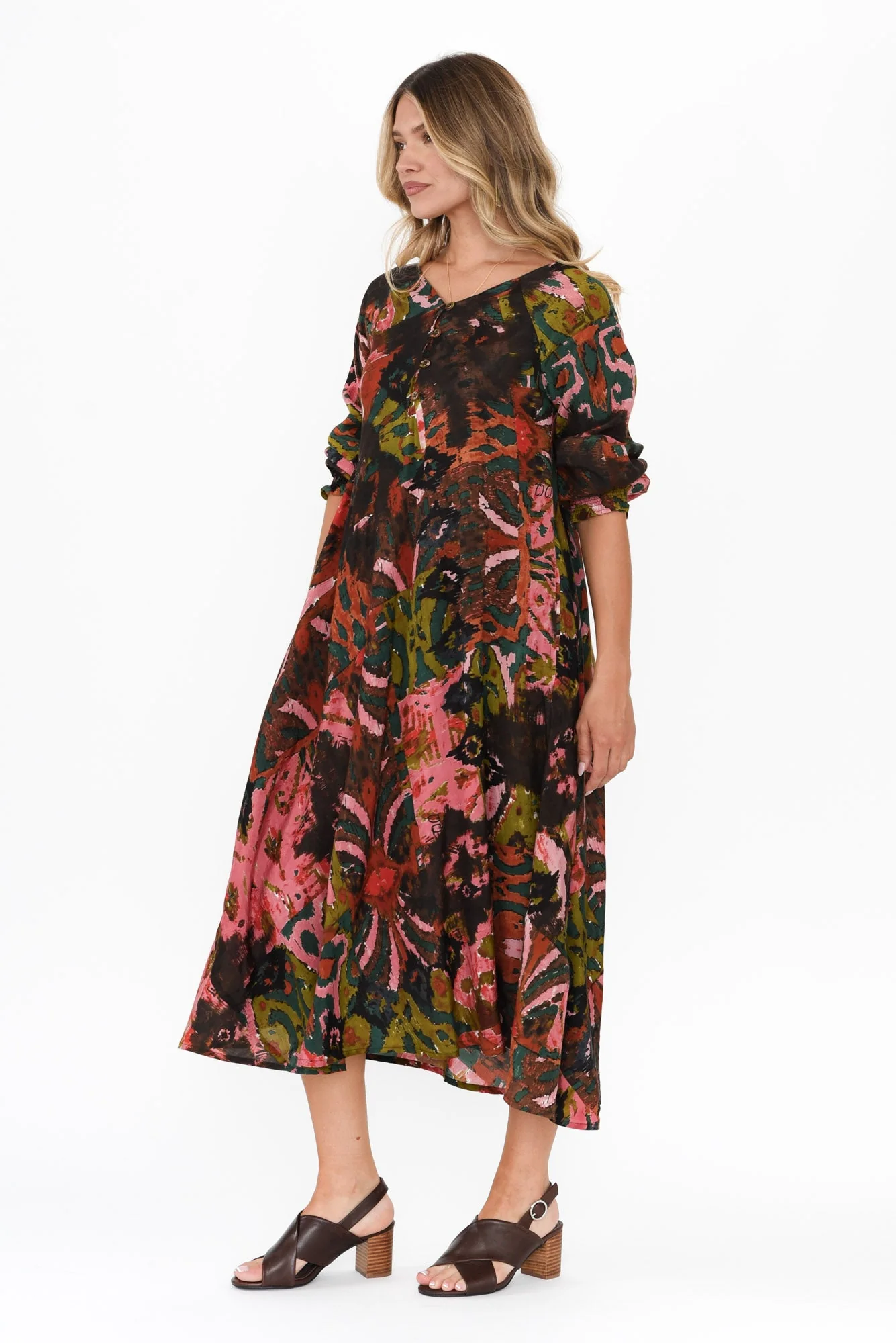 Jillian Pink Abstract Pocket Dress - Image 3