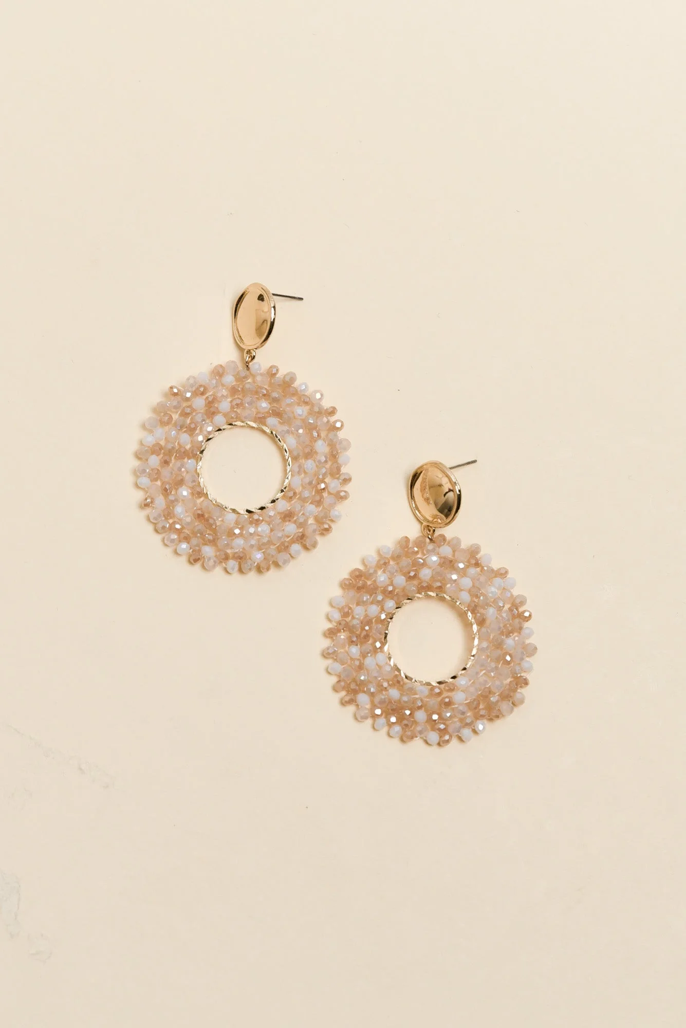 Jing Pink Bead Drop Earrings - Image 2