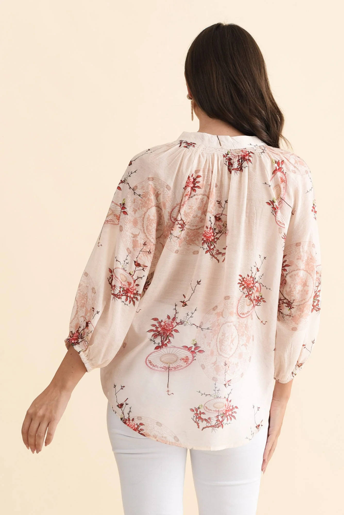 Joelle Apricot Garden Cotton Tie Top - Image 4