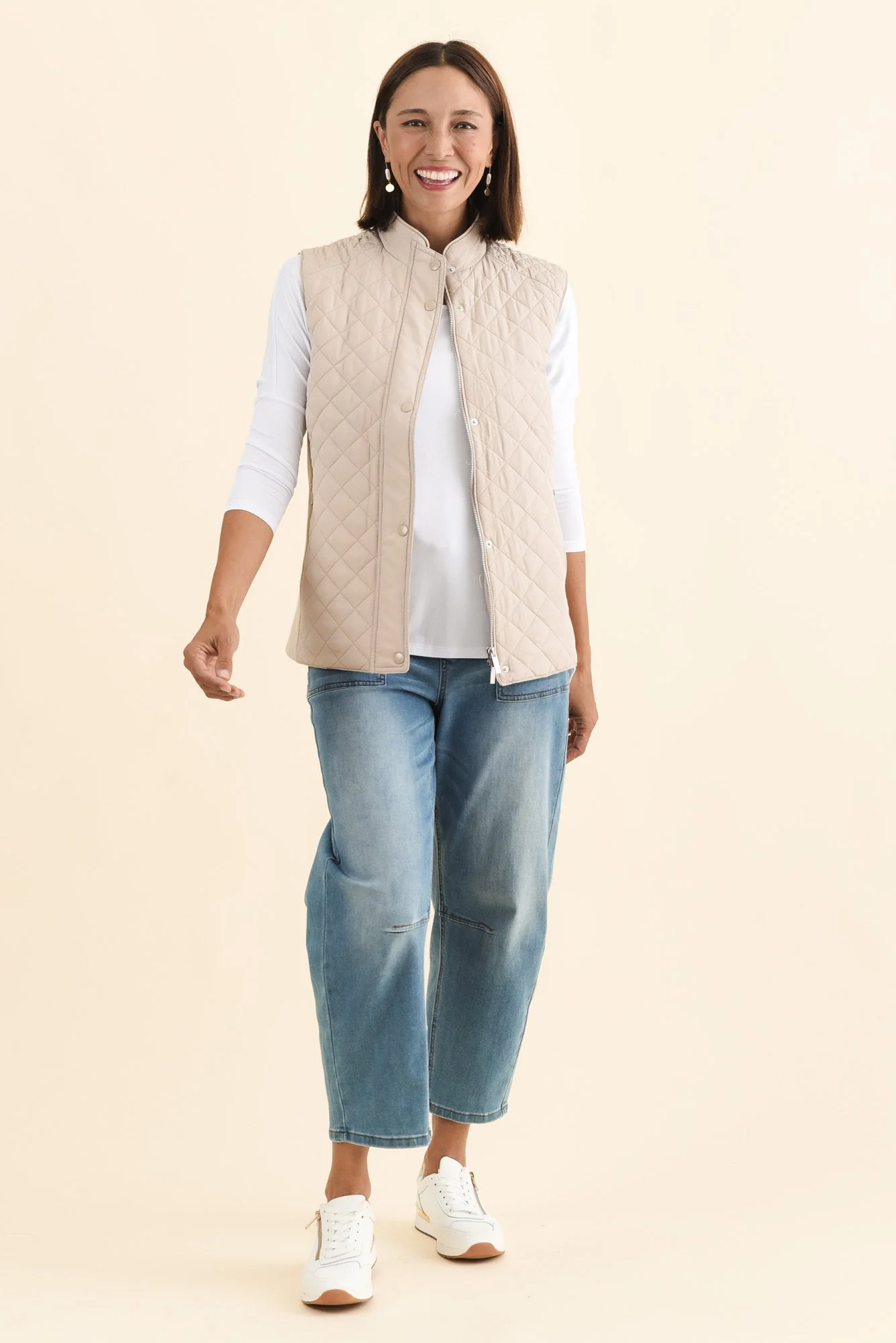 Joey Cream Puffer Vest - Image 6