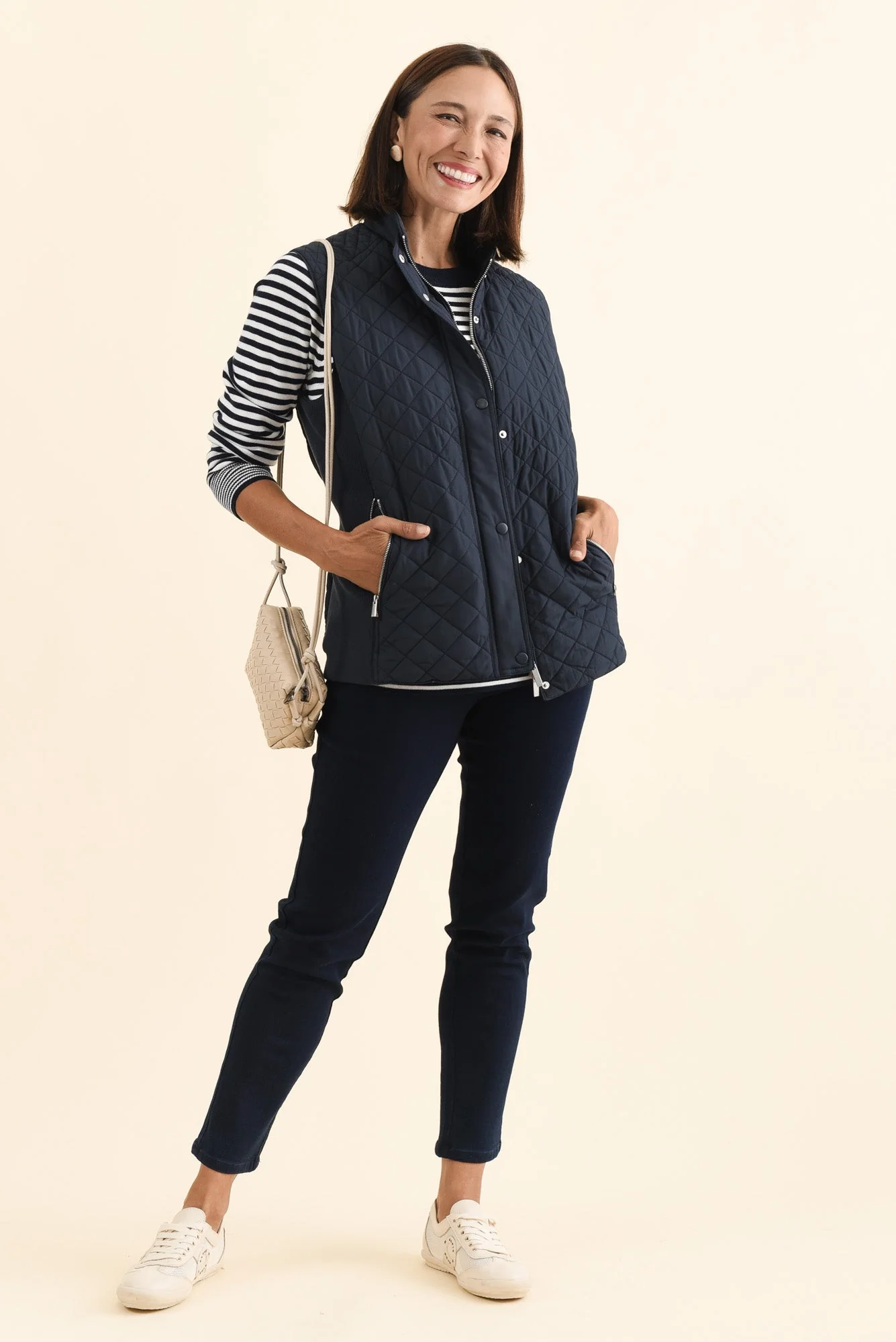 Joey Navy Puffer Vest - Image 2