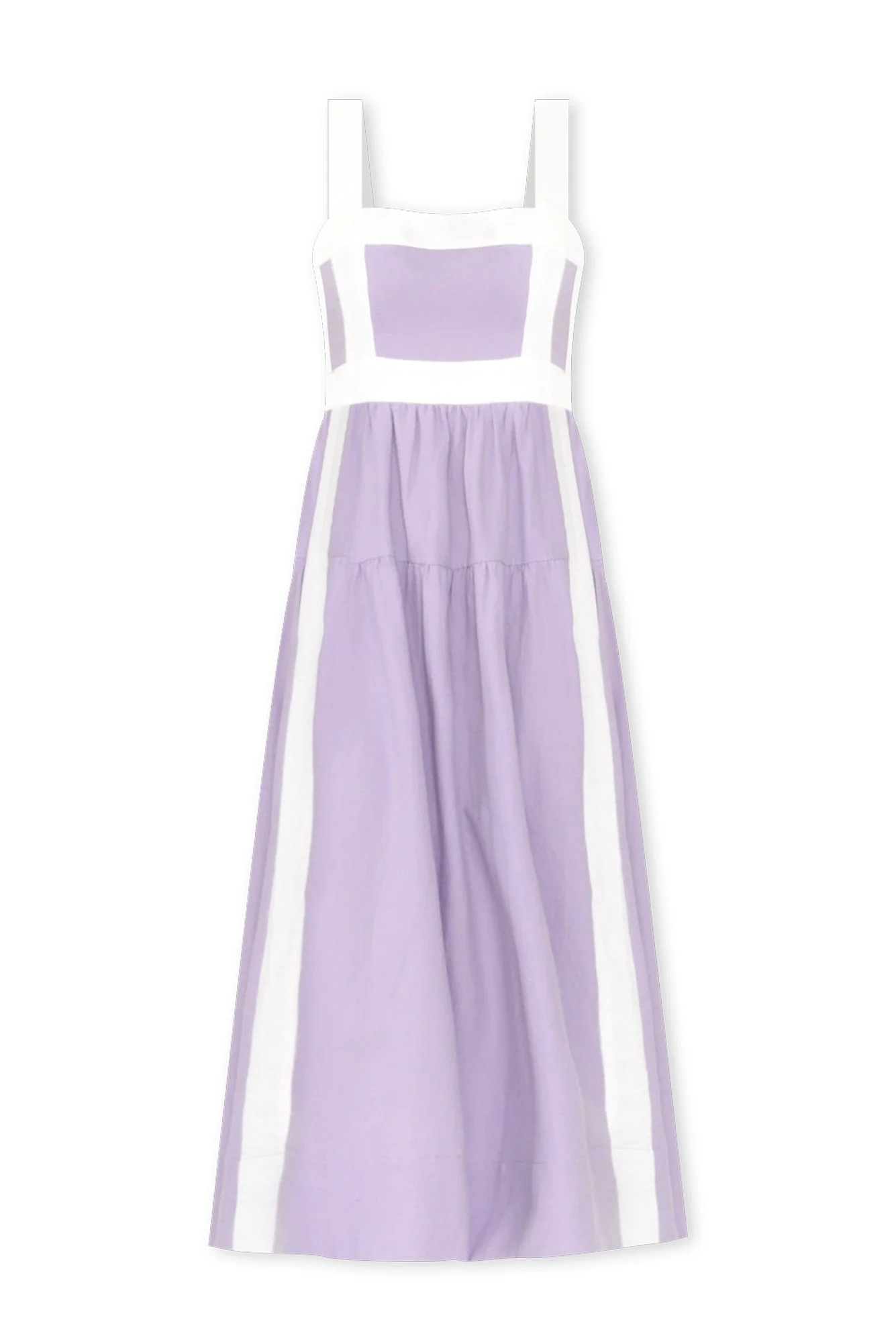 Jolie Purple Trim Cotton Blend Dress - Image 2