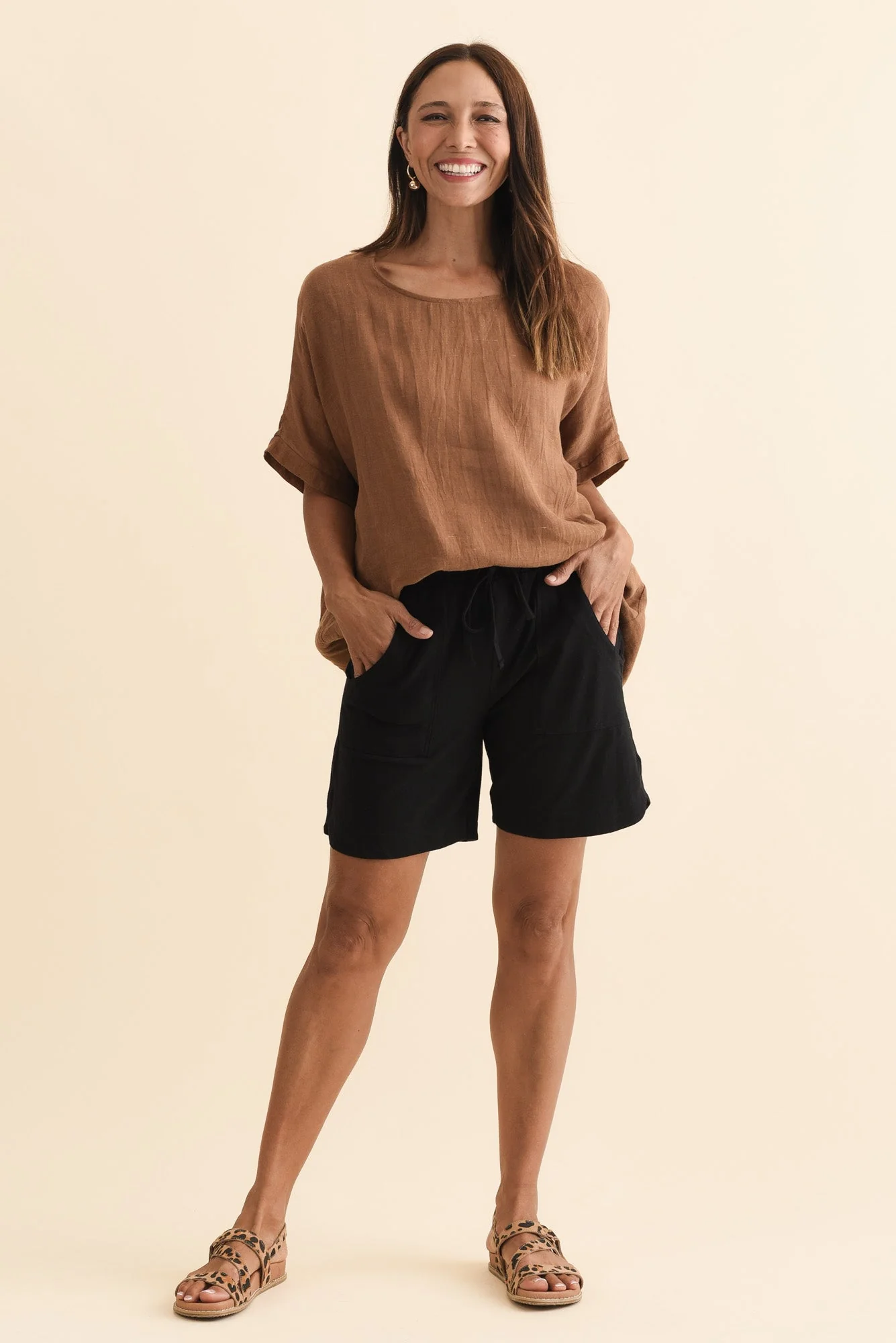 Jonah Black Cotton Drawstring Shorts - Image 6