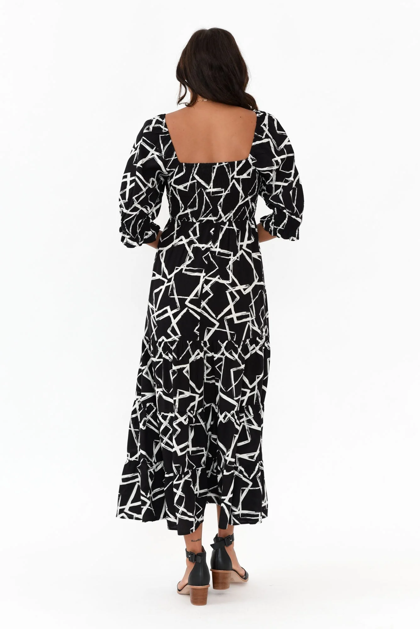 Jonathan Black Geo Shirred Maxi Dress - Image 5