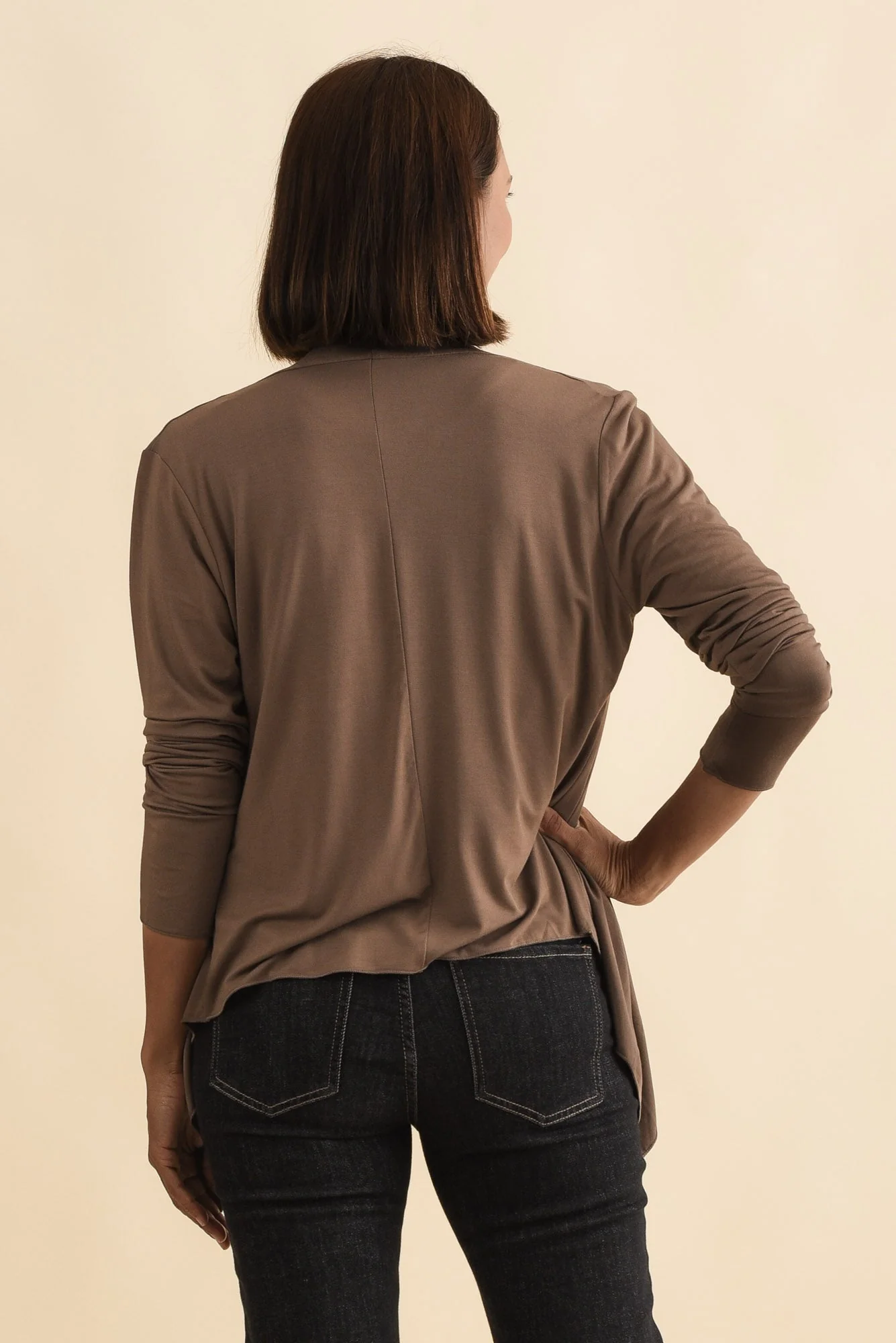 Joni Chocolate Bamboo Cardigan - Image 4
