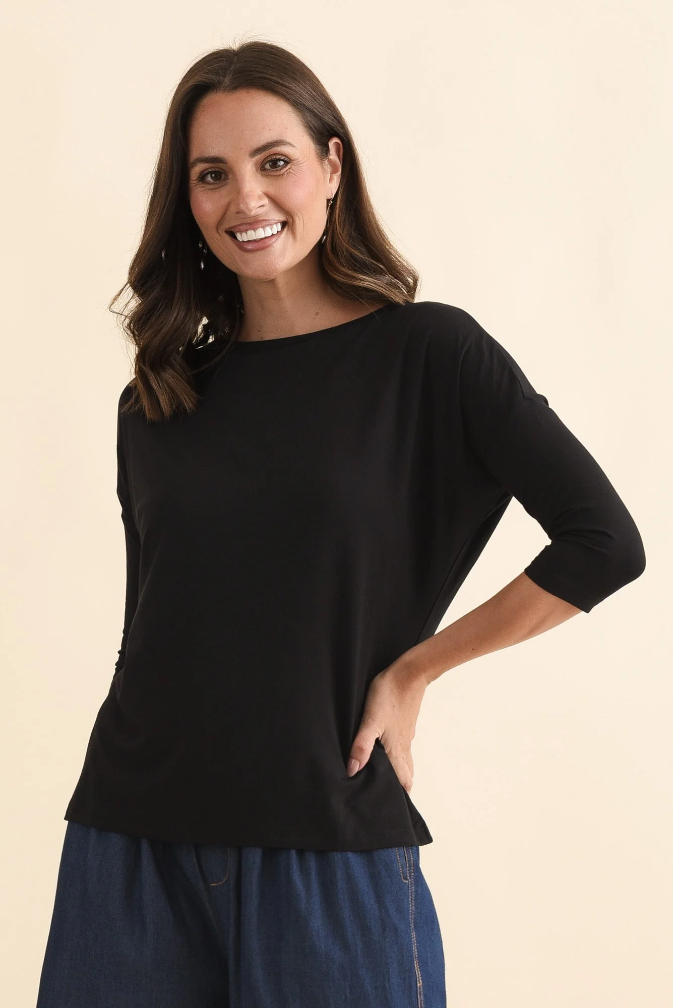 Josette Black Bamboo Top - Image 2