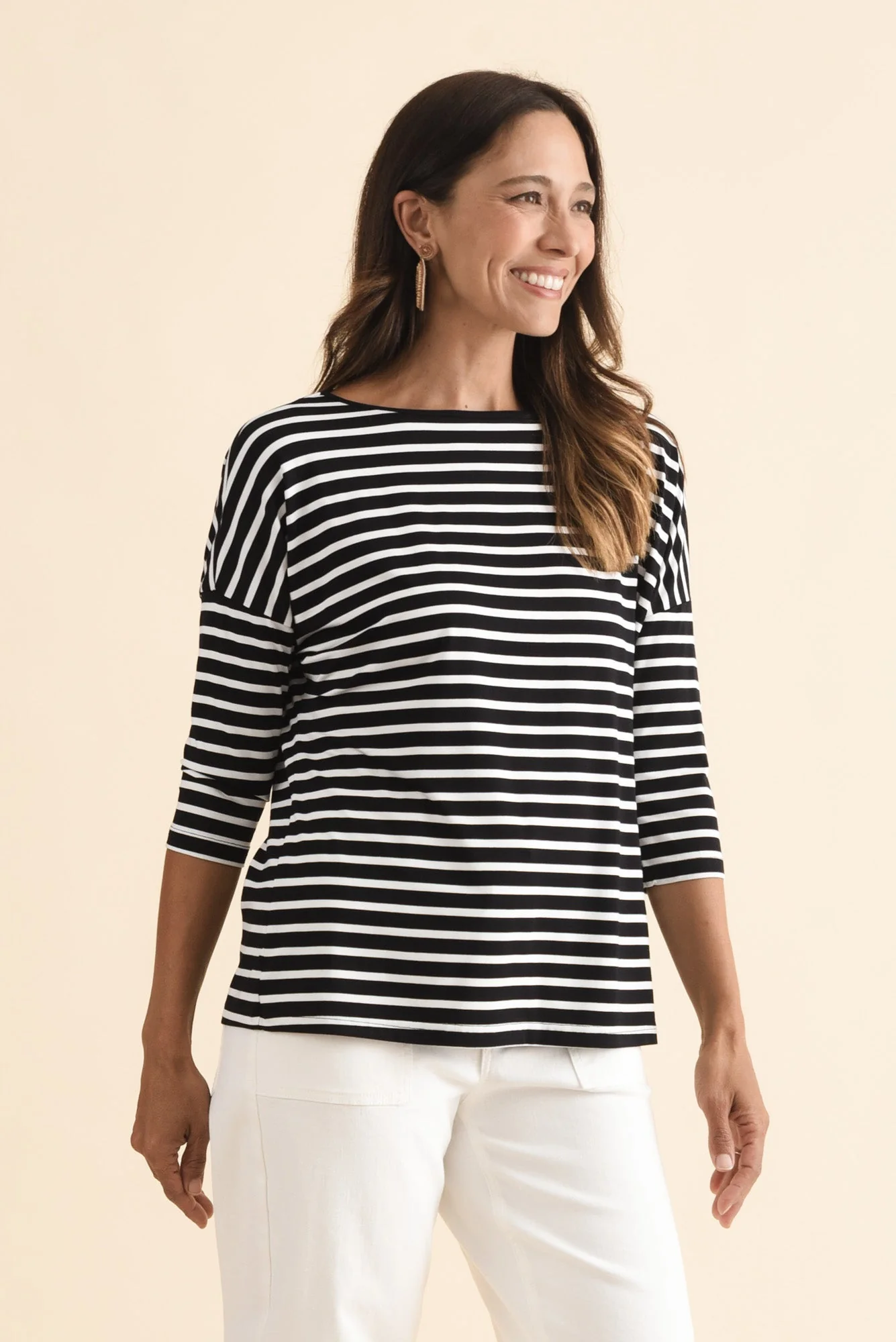 Josette Black Stripe Bamboo Top - Image 4