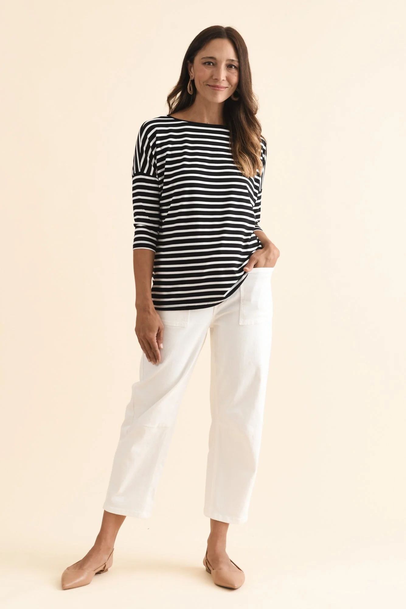 Josette Black Stripe Bamboo Top - Image 7