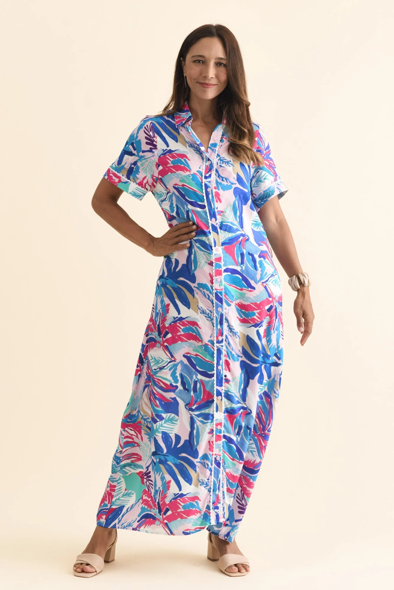 Jossalyn Indigo Leaf Tie Dress - Image 3