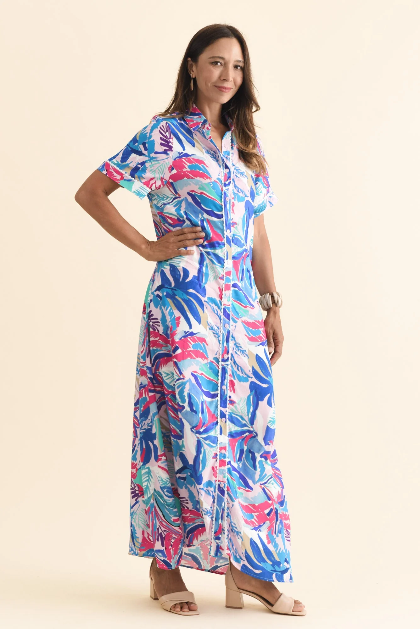 Jossalyn Indigo Leaf Tie Dress - Image 4