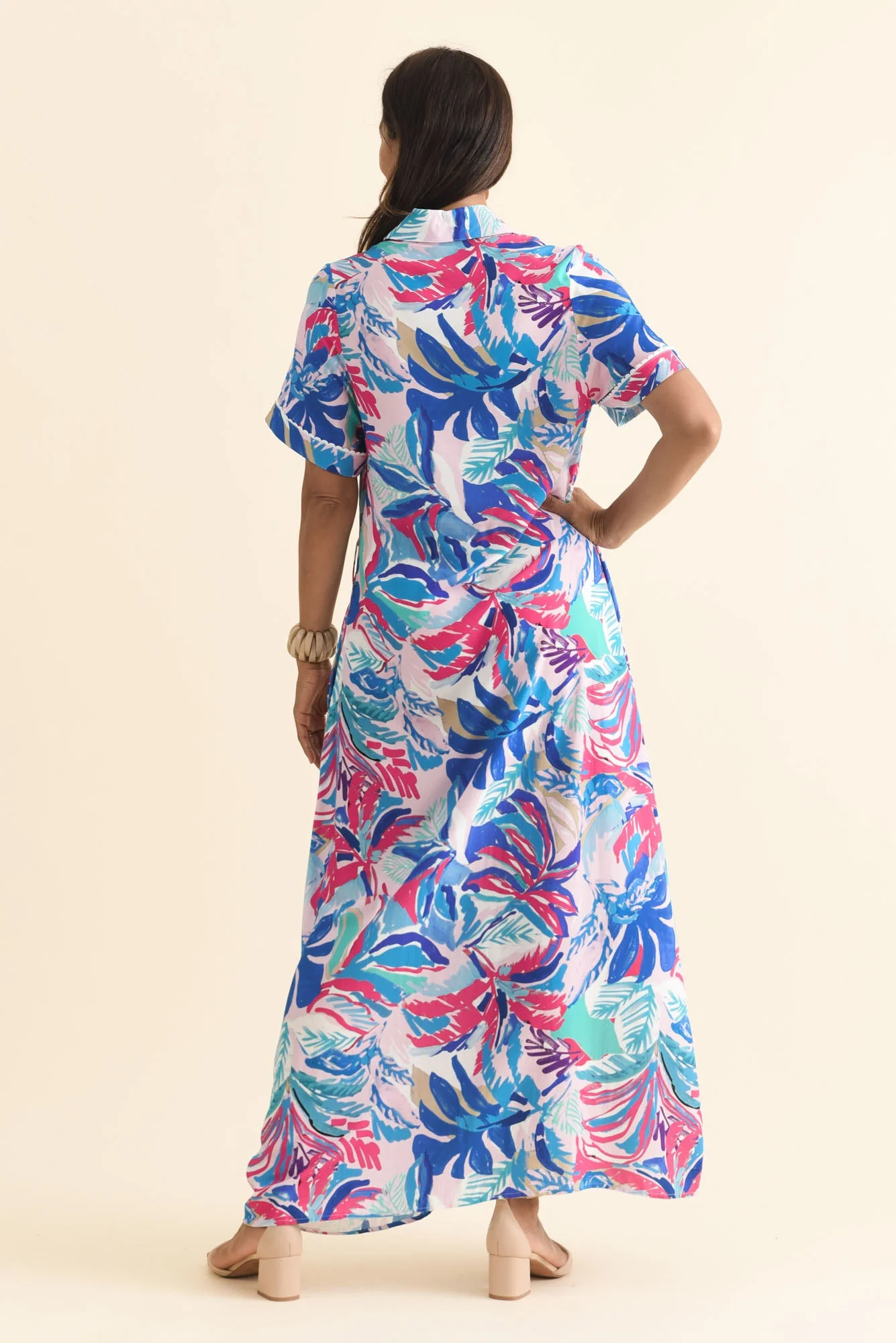 Jossalyn Indigo Leaf Tie Dress - Image 5