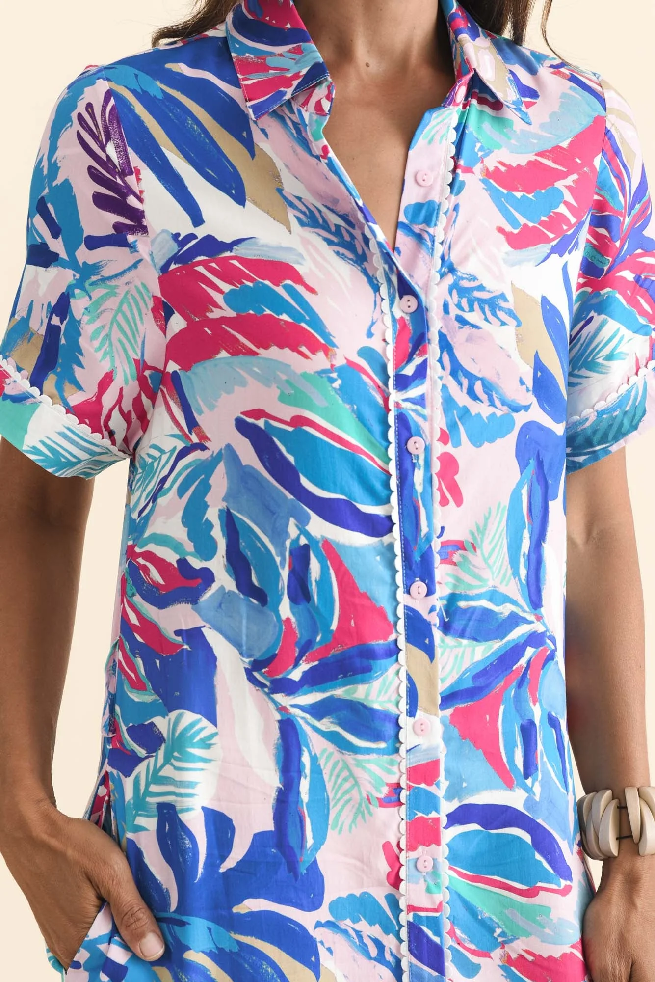 Jossalyn Indigo Leaf Tie Dress - Image 6