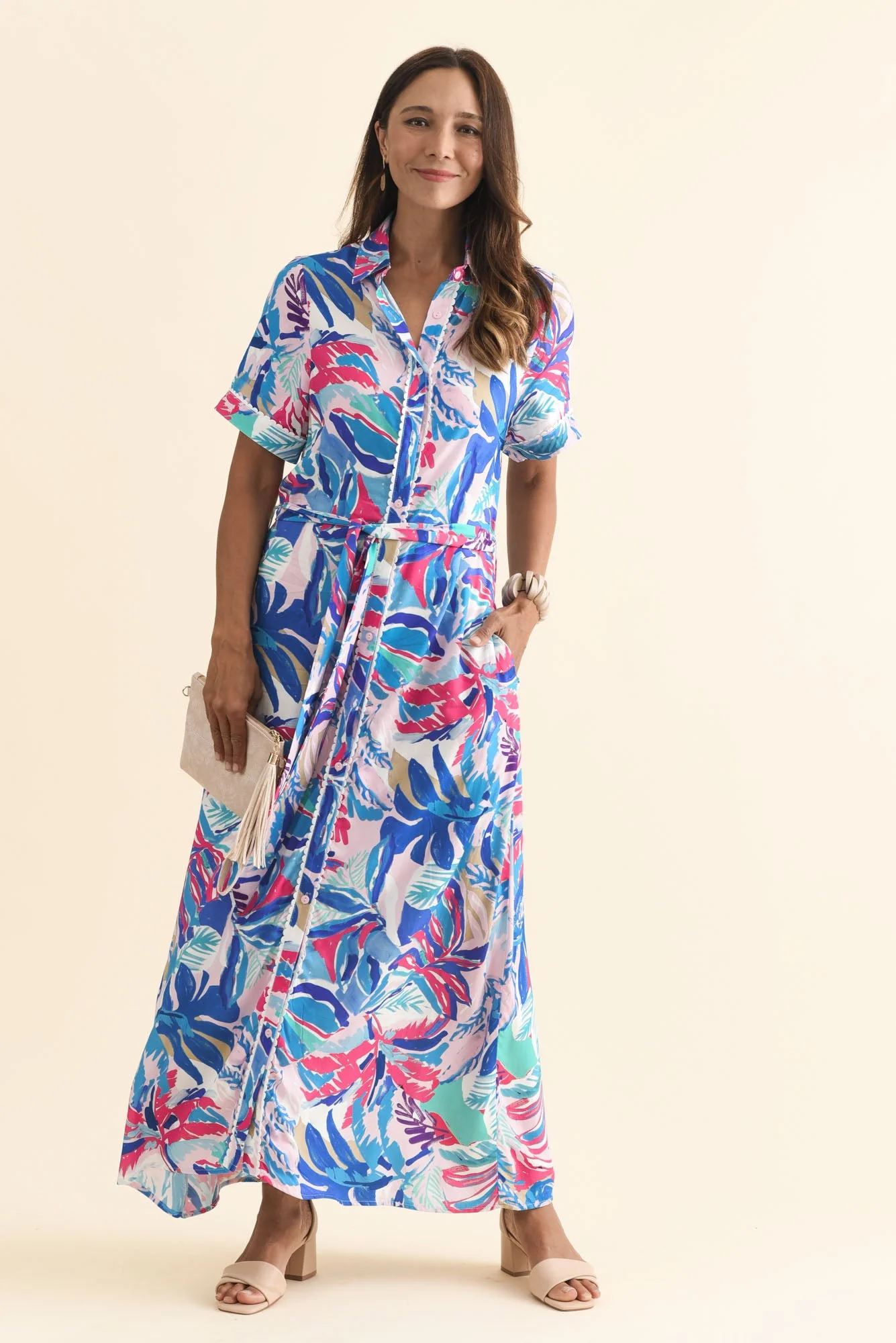 Jossalyn Indigo Leaf Tie Dress - Image 7