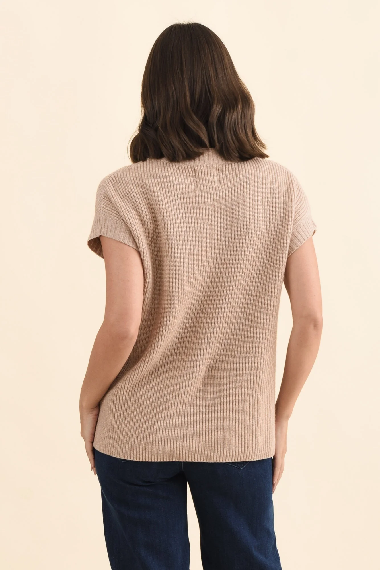 Joyce Beige Wool Cashmere Tee - Image 4