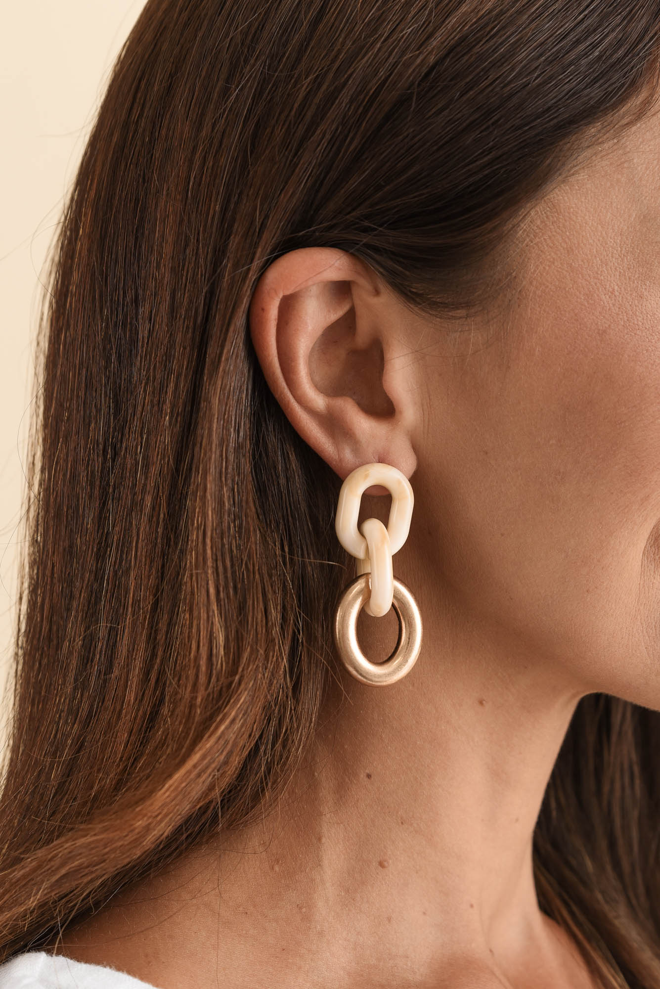 Judy Rose Gold Link Earrings - Image 2