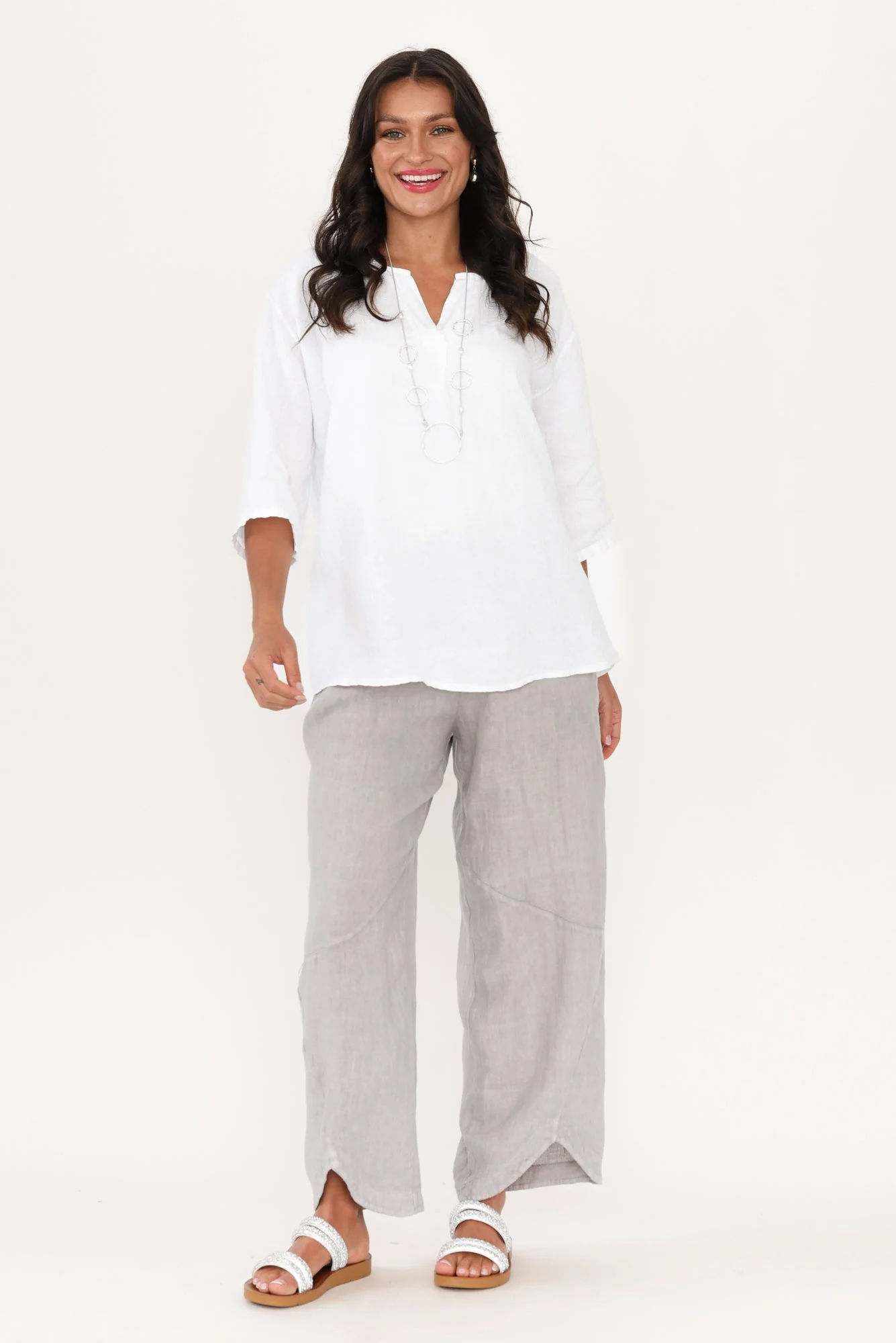 Justine White Linen Top - Image 2