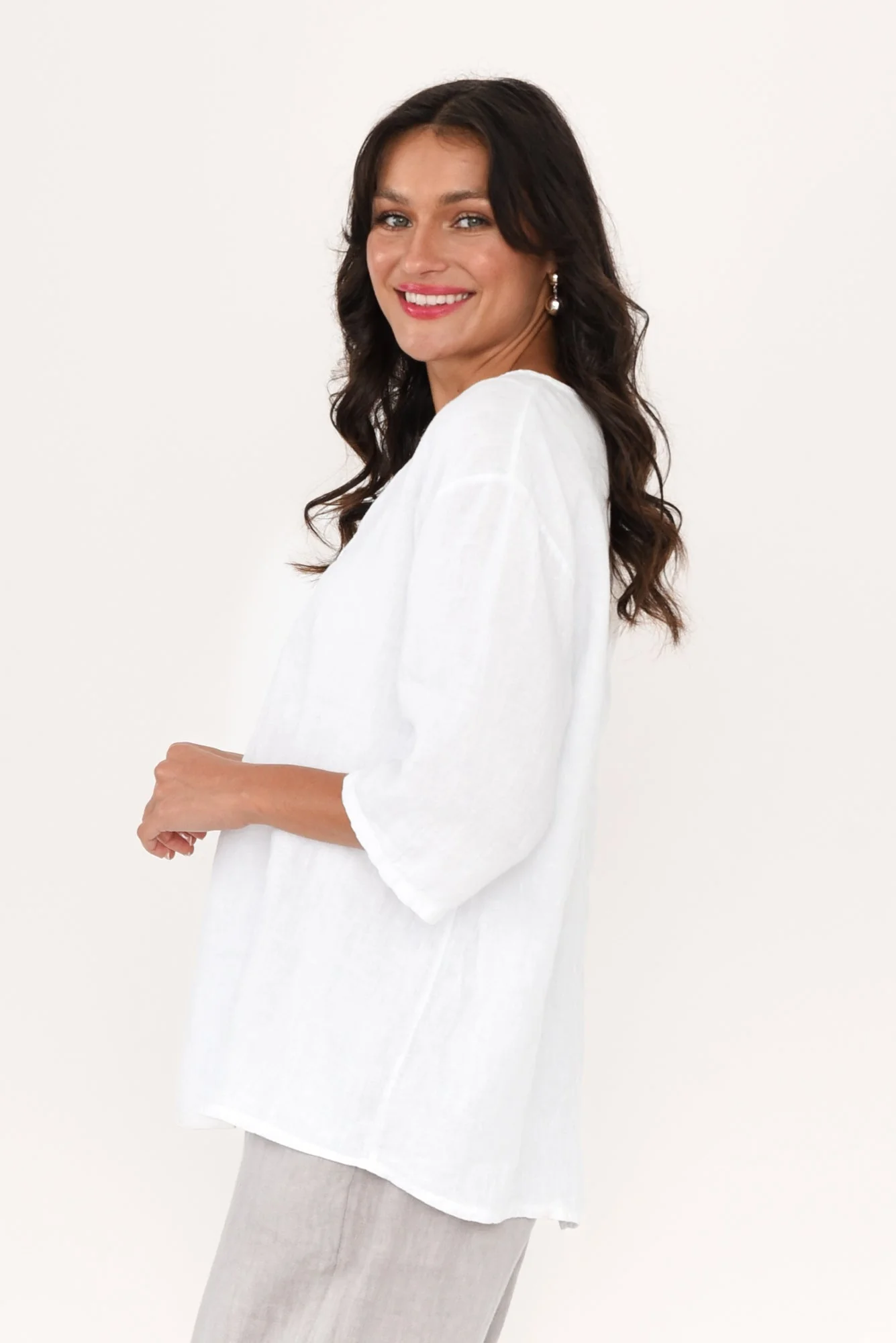 Justine White Linen Top - Image 3