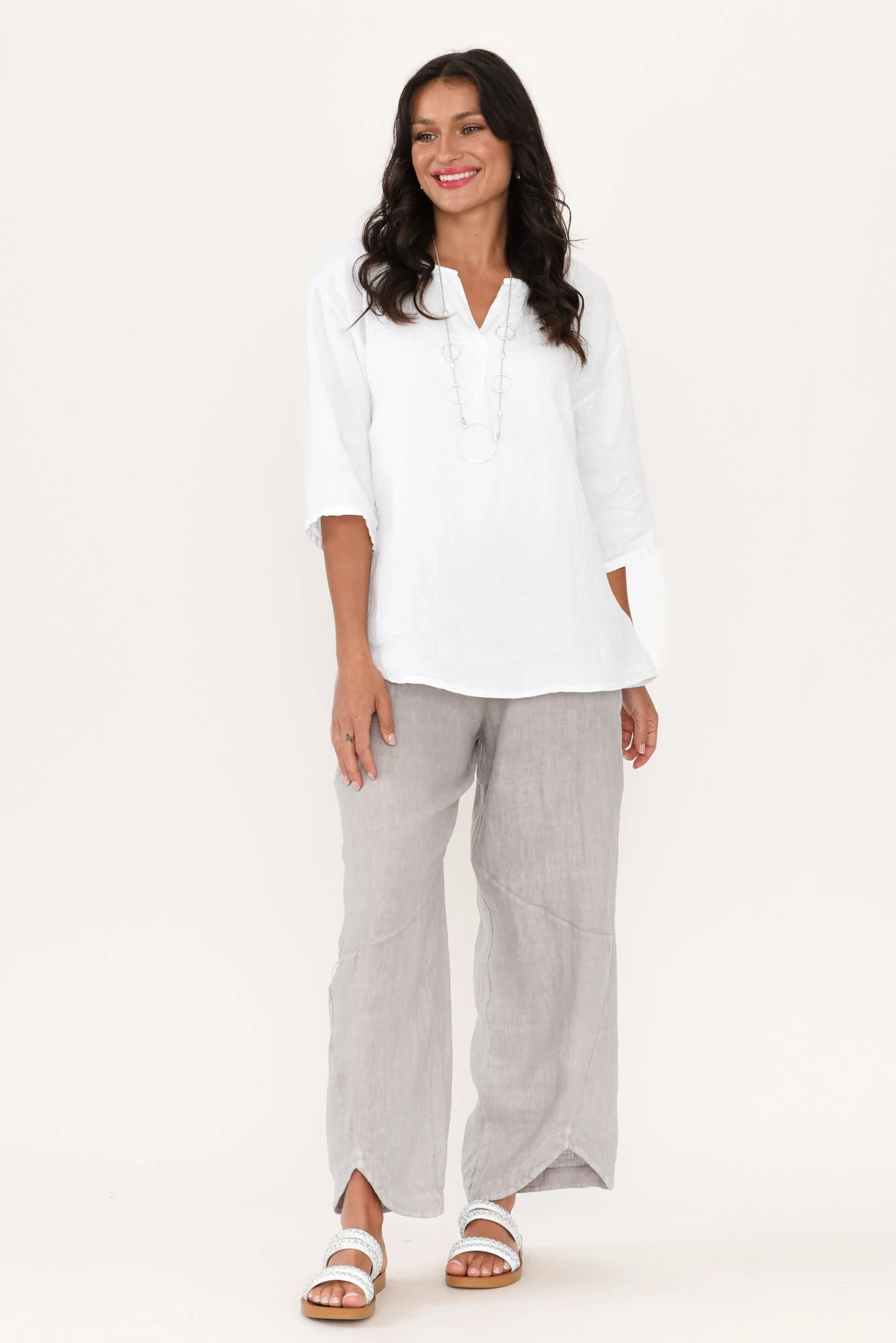 Justine White Linen Top - Image 6