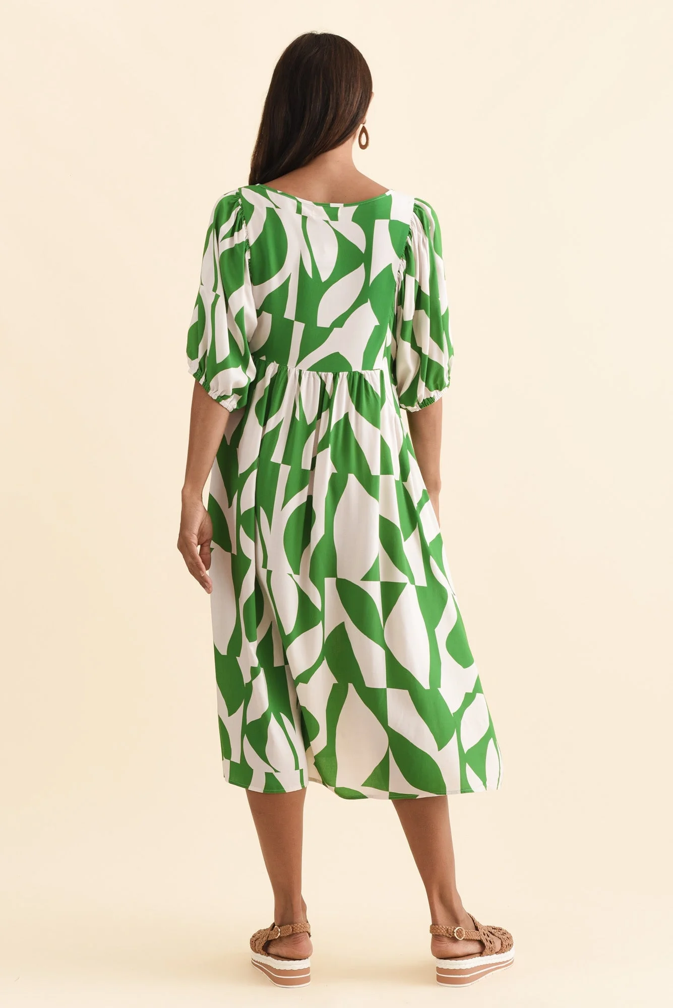 Kacey Green Abstract Button Dress - Image 4