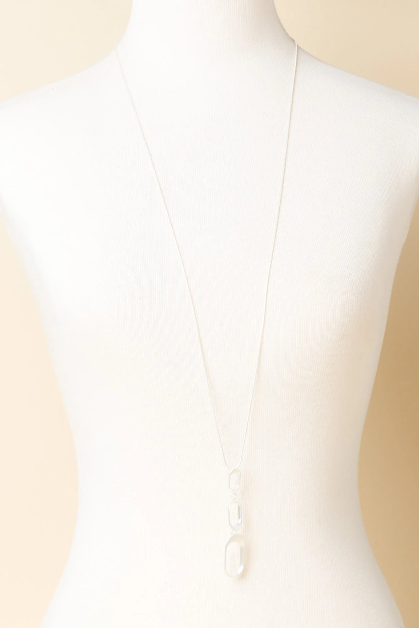 Kalinda Silver Oval Tiered Necklace - Image 2