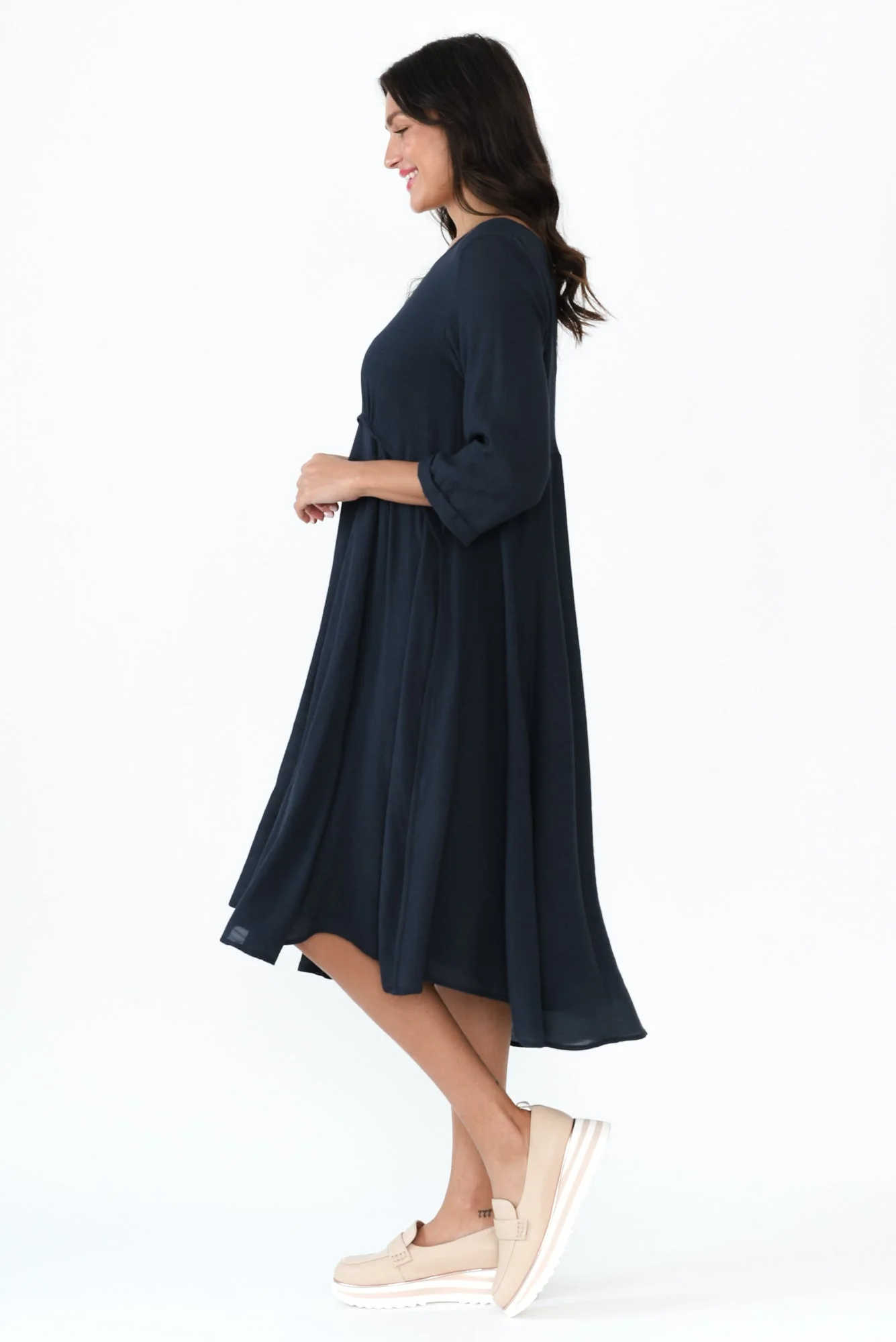 Karina Navy Crescent Dress - Image 3
