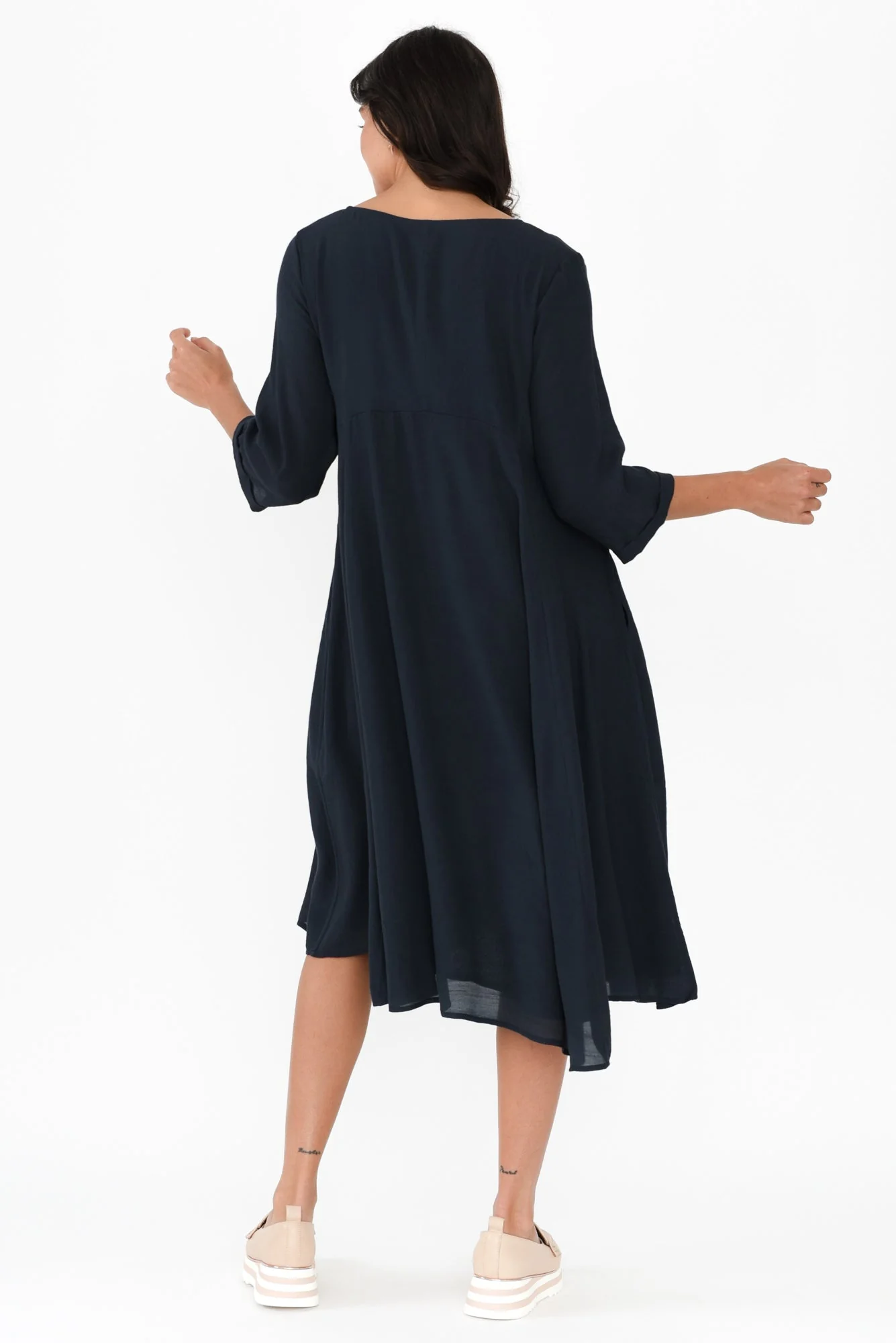 Karina Navy Crescent Dress - Image 4