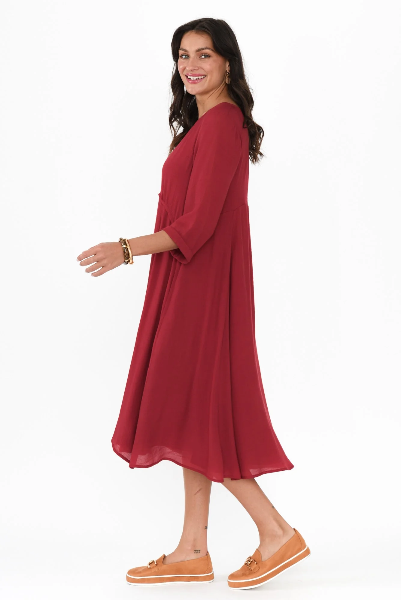 Karina Red Crescent Dress - Image 3
