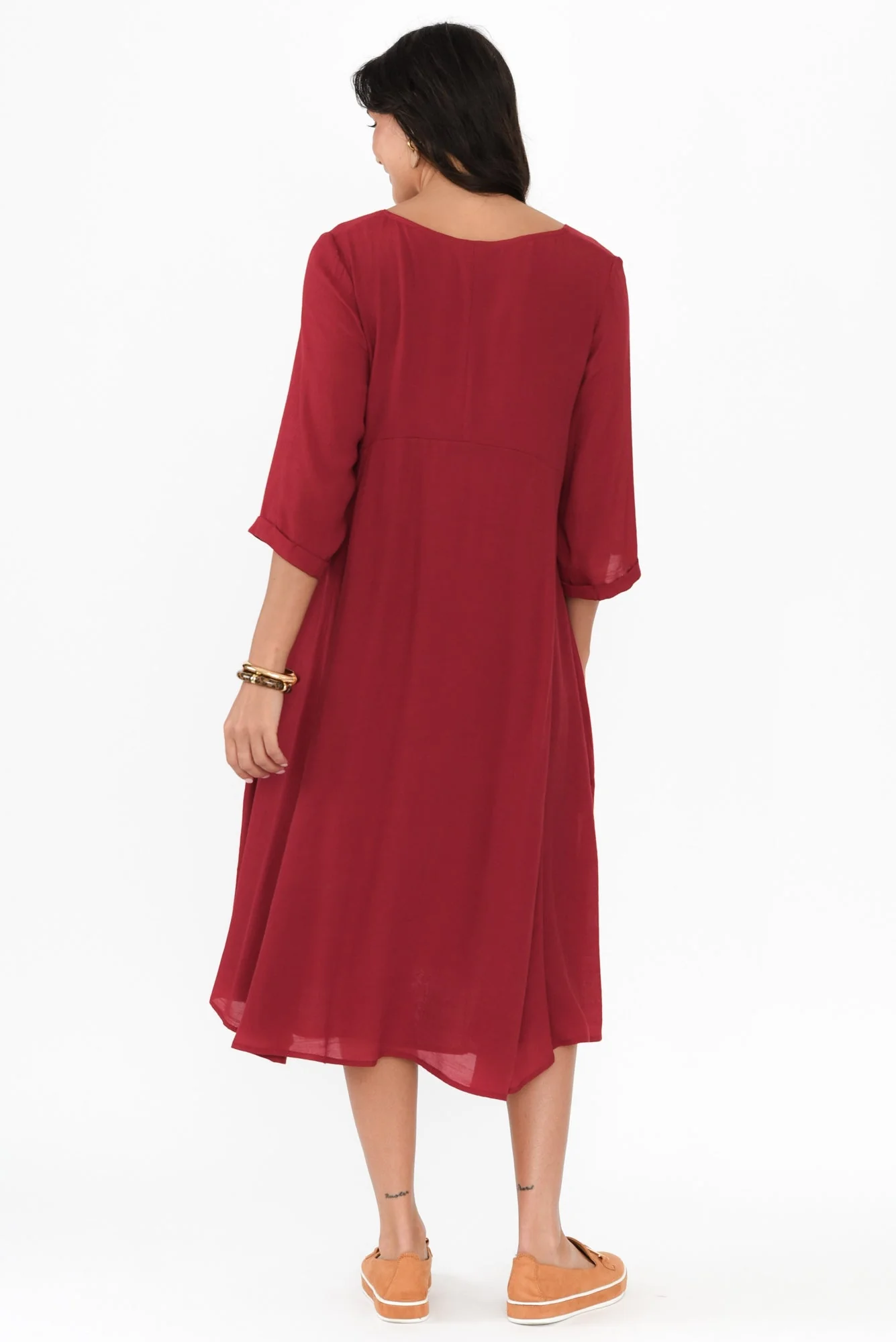 Karina Red Crescent Dress - Image 4