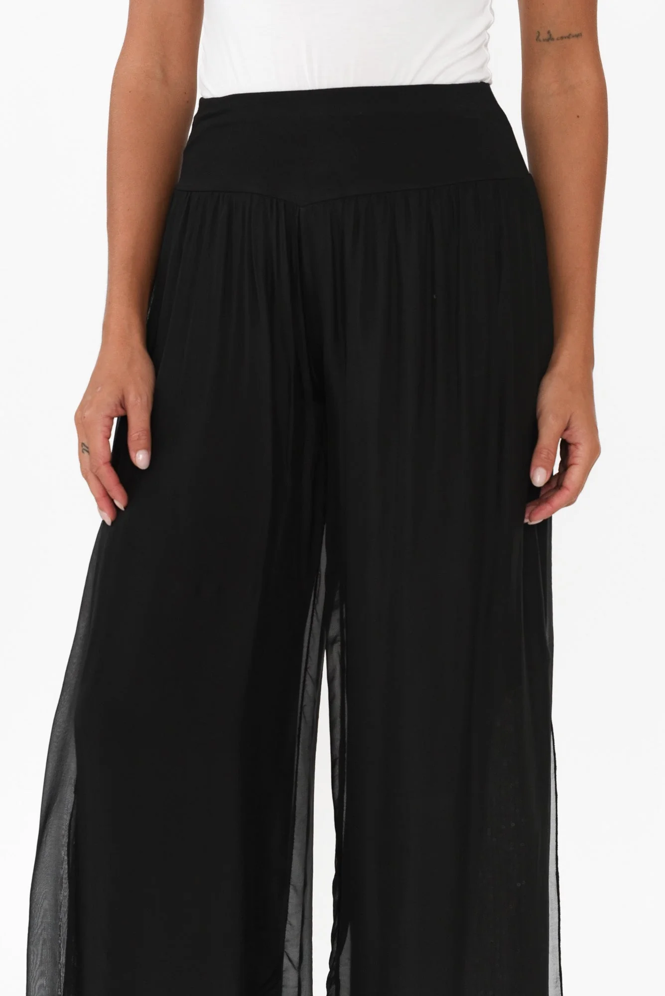 Karolina Black Silk Sequin Pants - Image 5