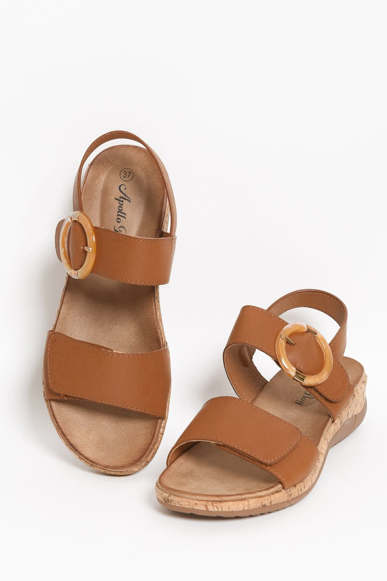 Katherine Tan Velcro Buckle Sandal - Image 3