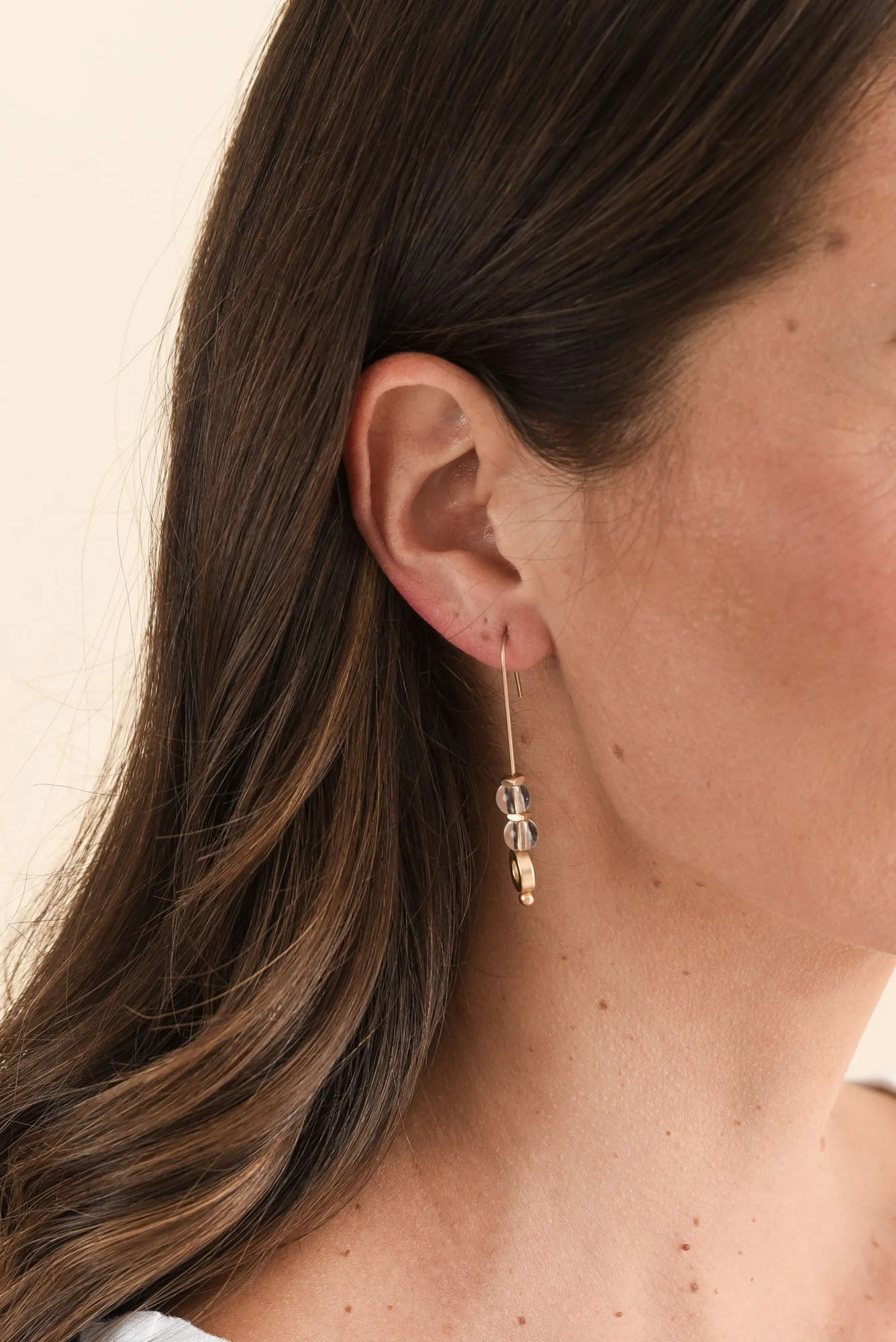 Kavala Gold Beaded Hook Earrings - Image 2