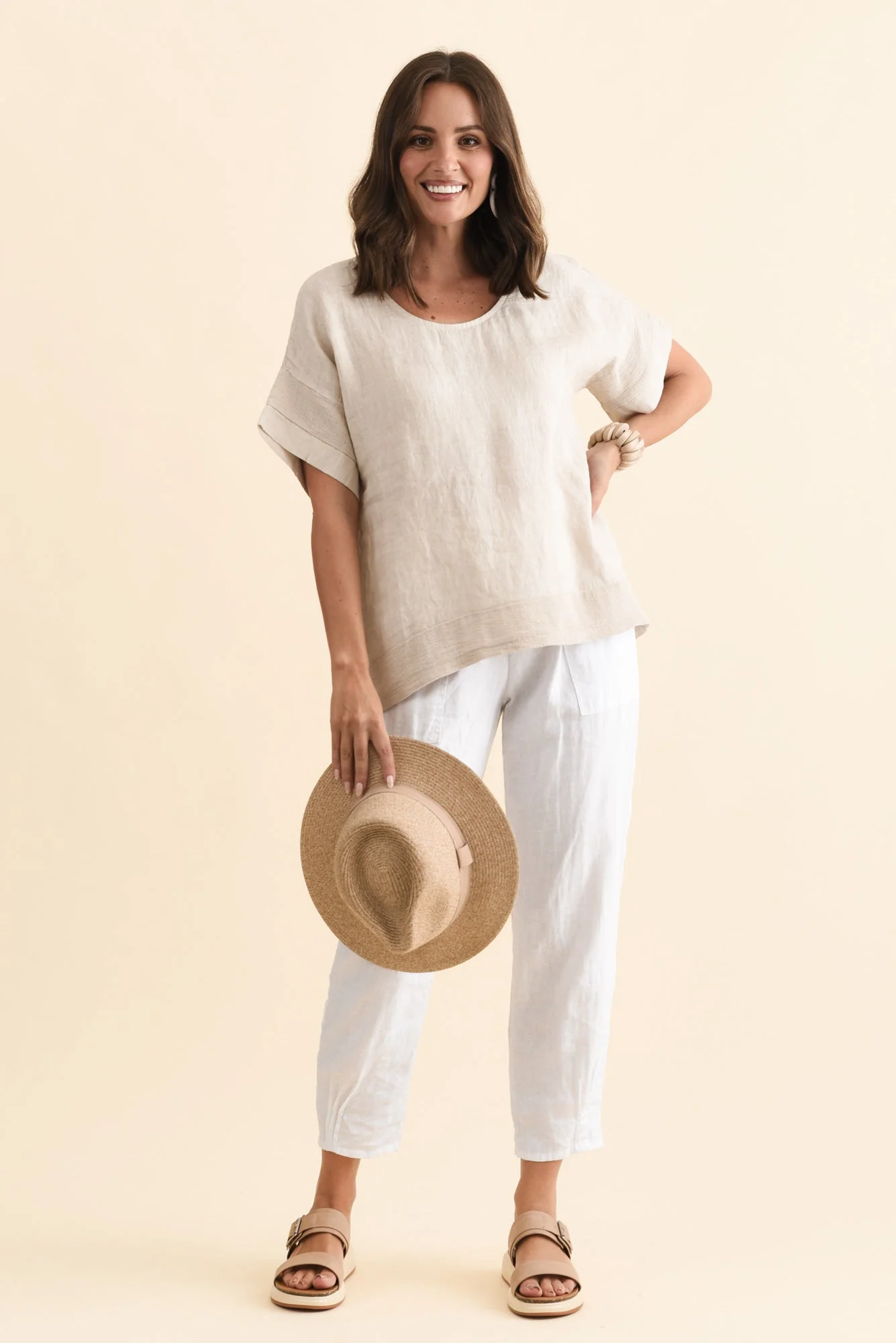 Kaya Beige Linen Top - Image 2